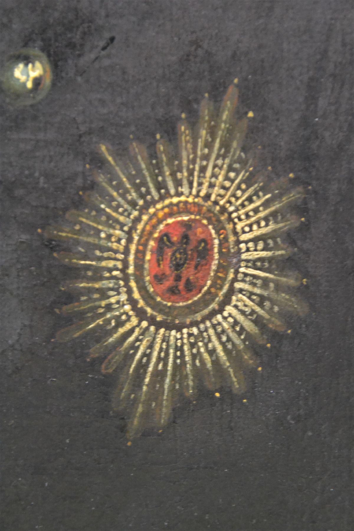 Detail c: Unbekannter Künstler, um 1910-1930, Porträt des König Friedrich II. genannt der Große oder auch volkstümlich der alte Fritz, Öl/Hartfaser, ...