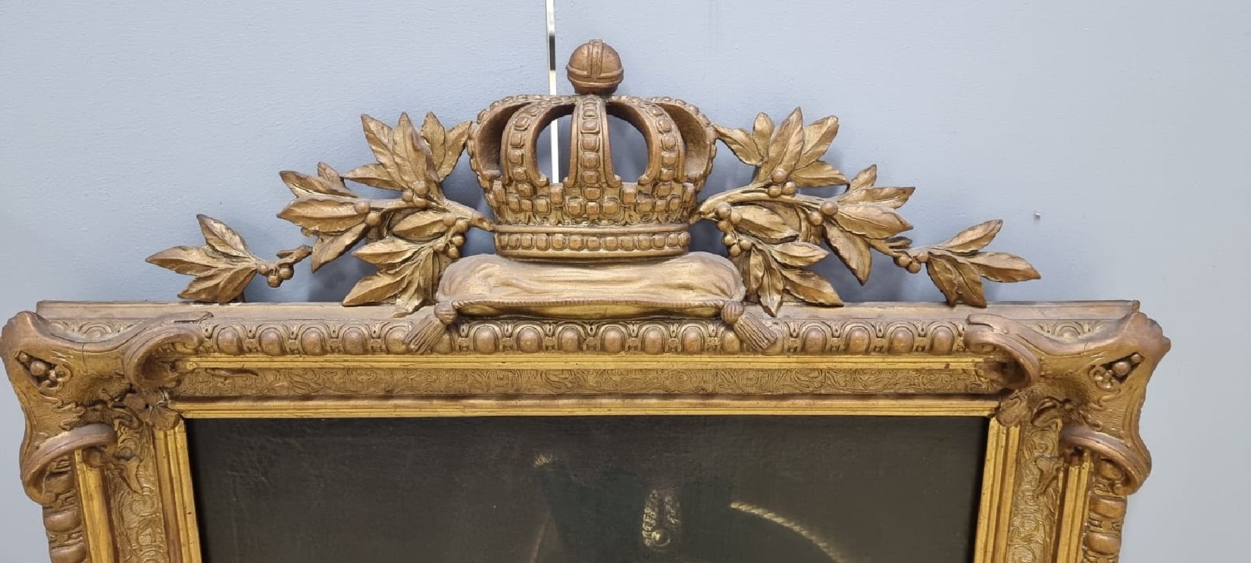 Detail e: Unbekannter Künstler, um 1910-1930, Porträt des König Friedrich II. genannt der Große oder auch volkstümlich der alte Fritz, Öl/Hartfaser, ...