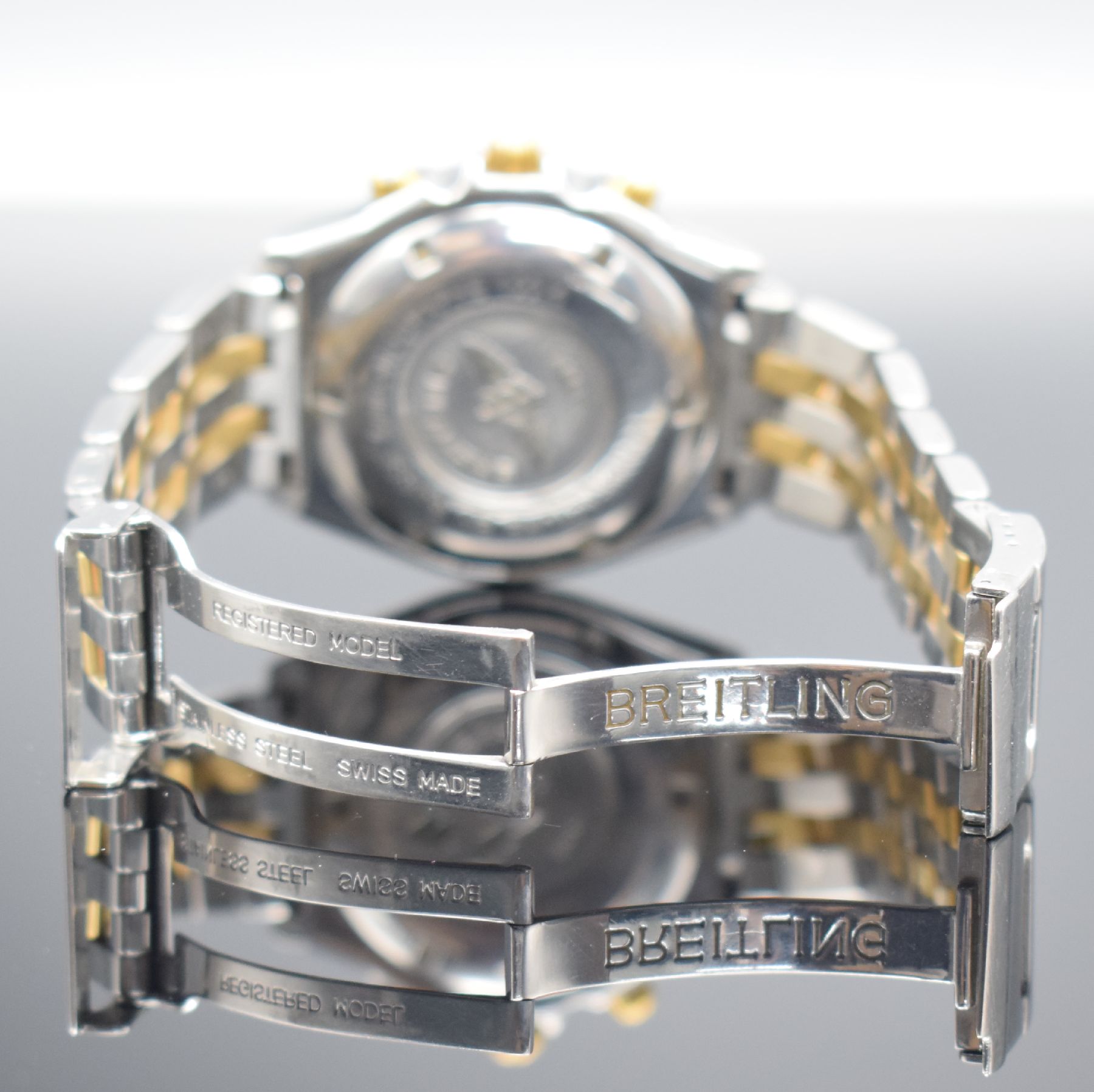 Detail c: BREITLING Herrenarmbanduhr Modell Crosswind mit Chronograph, Schweiz um 2000, Automatik, Ref. B13055, Edelstahl/Gold komb. inkl. Pilotband m. ...