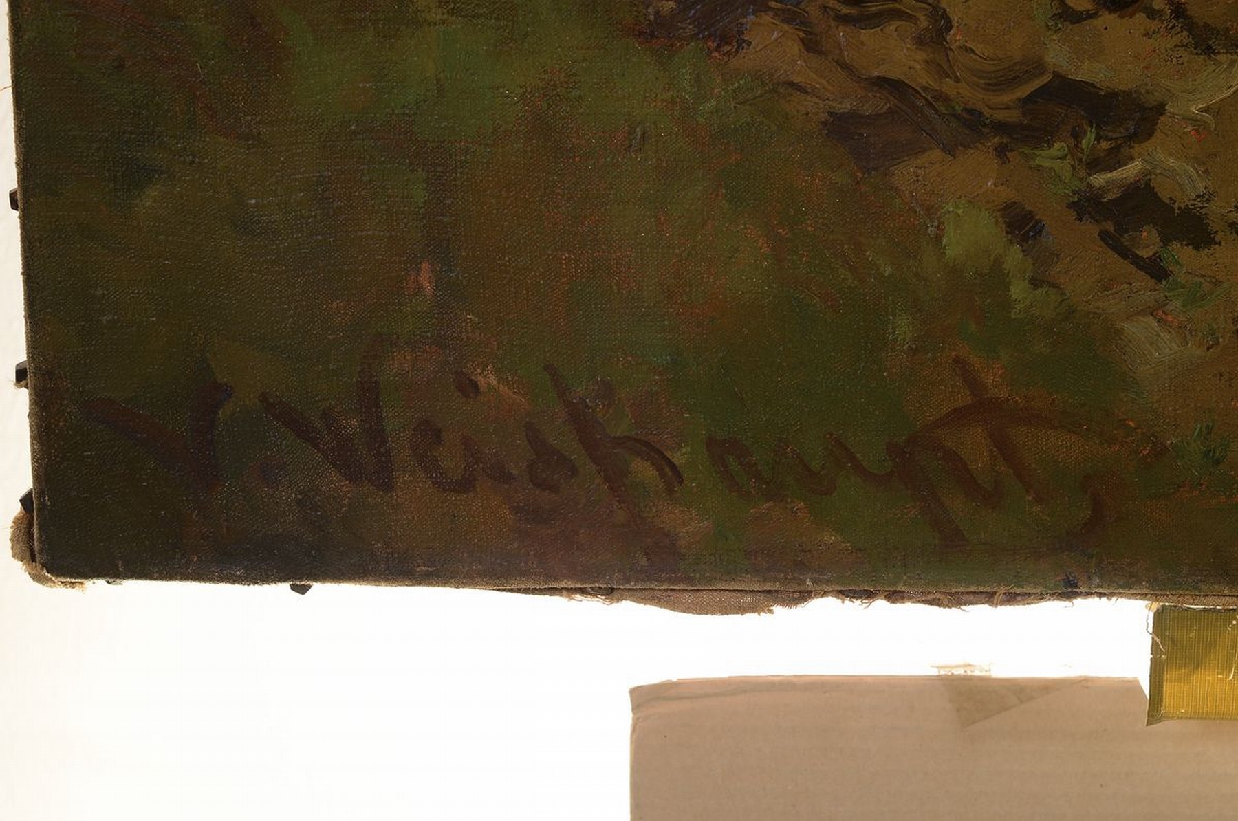 Detail a: Viktor Weishaupt, 1848 München - 1905 Karlsruhe, Tiermaler, Studium an der Akademie München bei Wilhelm v. Dietz, Zügel-Nachfolger an der Akademie ...