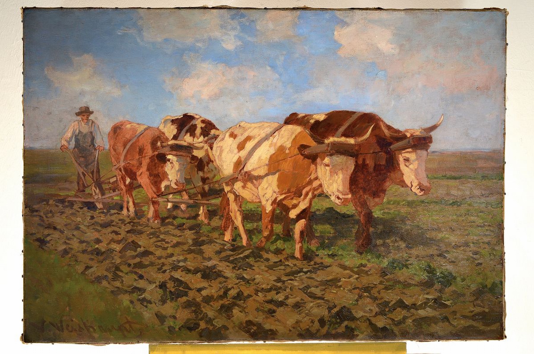 Detail k: Viktor Weishaupt, 1848 München - 1905 Karlsruhe, Tiermaler, Studium an der Akademie München bei Wilhelm v. Dietz, Zügel-Nachfolger an der Akademie ...