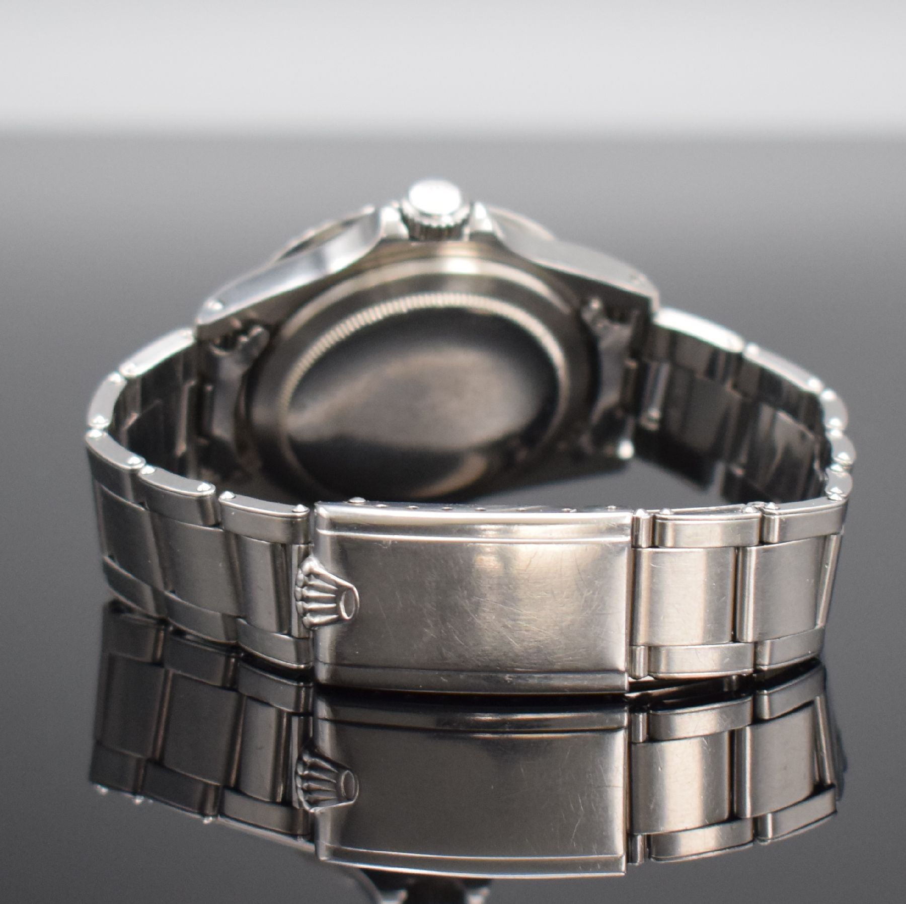 Detail b: ROLEX seltene Herrenarmbanduhr Oyster Perpetual Submariner Referenz 5513 mit sogenanntem "Shiny Dial", Schweiz lt. Bodenstempel 3. Quartal ...
