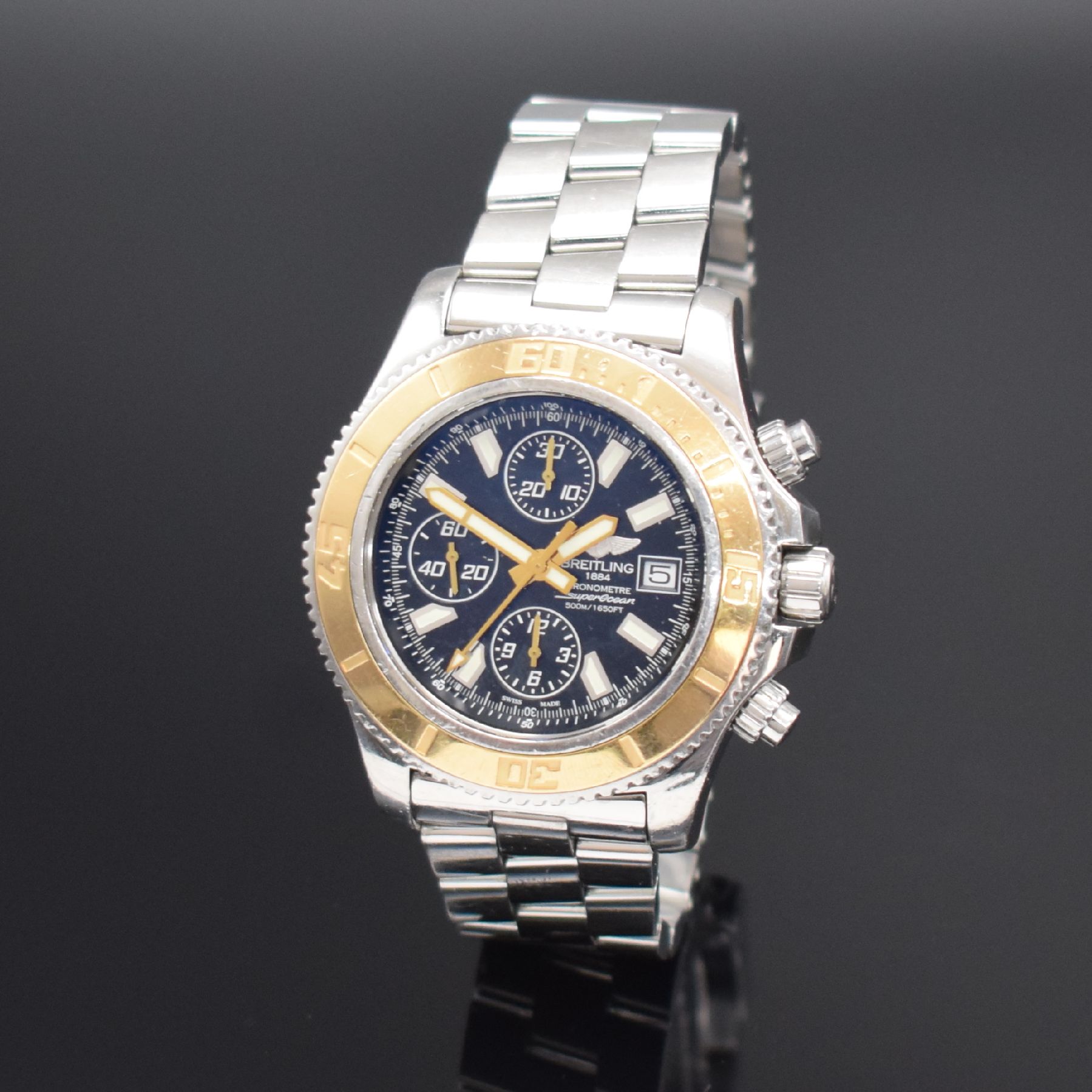 BREITLING Super Ocean Chronograph II Referenz C13341, Automatik, Schweiz um 2012, Chronometer in Edelstahl/Gold kombiniert inkl. Gliederband m. ...