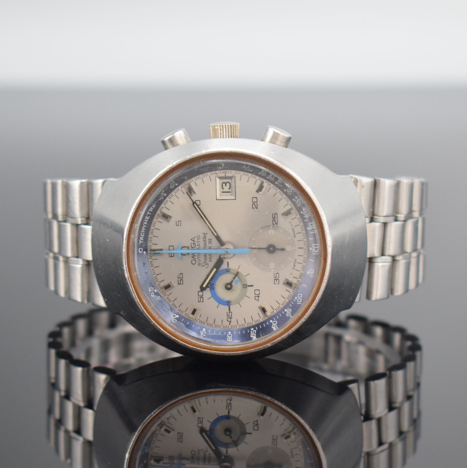 OMEGA Speedmaster Professional Mark III Armbandchronograph Referenz 176.002, Schweiz um 1972, Automatik, massives Edelstahlgeh., Boden m. ...