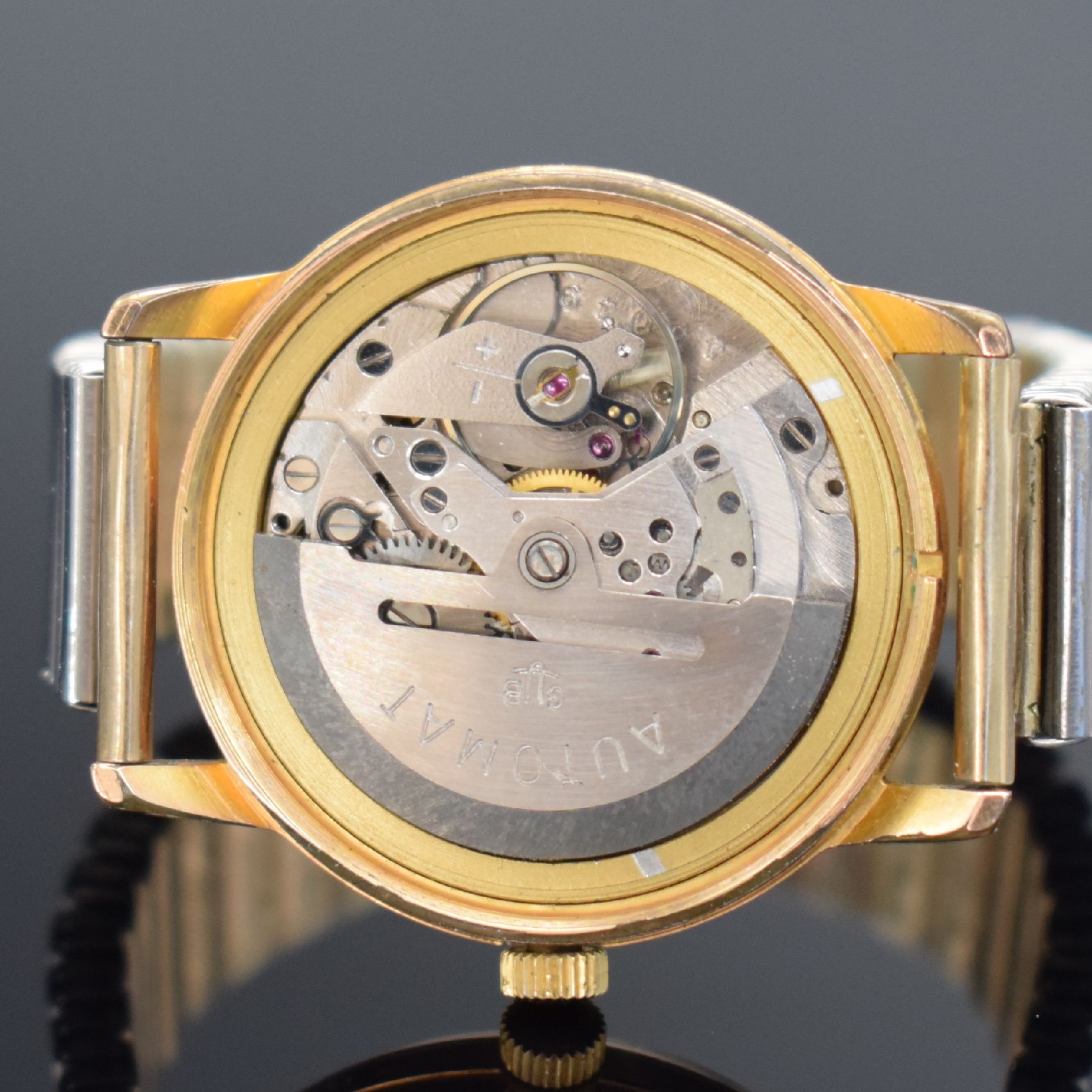 Detail m: GLASHÜTTE / GUB 3 vergoldete Armbanduhren, Deutschland 1960er Jahre, alle Automatik, 2x Böden aufgedr., 1x Boden verschr., silb. Zifferblätter m. ...