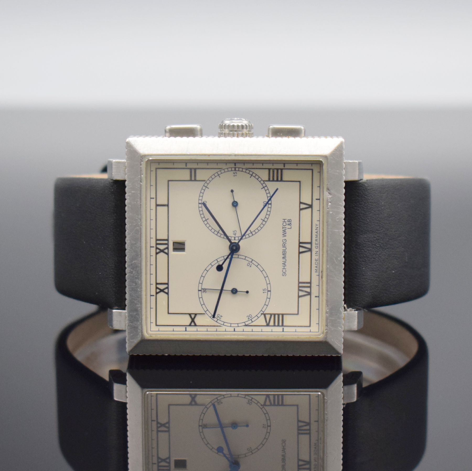 LINDBURGH & BENSON / SCHAUMBURG Watch Armbandchronograph, Automatik, Deutschland um 2007, massiv Edelstahlgeh., matt., beids. vergl., Boden 12-fach ...