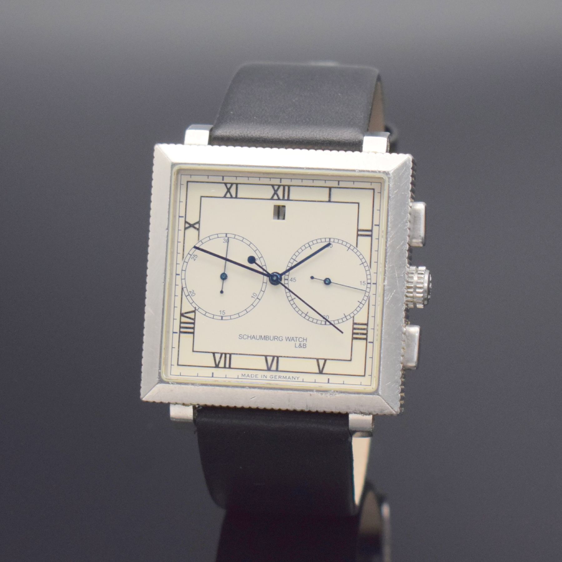 Detail b: LINDBURGH & BENSON / SCHAUMBURG Watch Armbandchronograph, Automatik, Deutschland um 2007, massiv Edelstahlgeh., matt., beids. vergl., Boden 12-fach ...