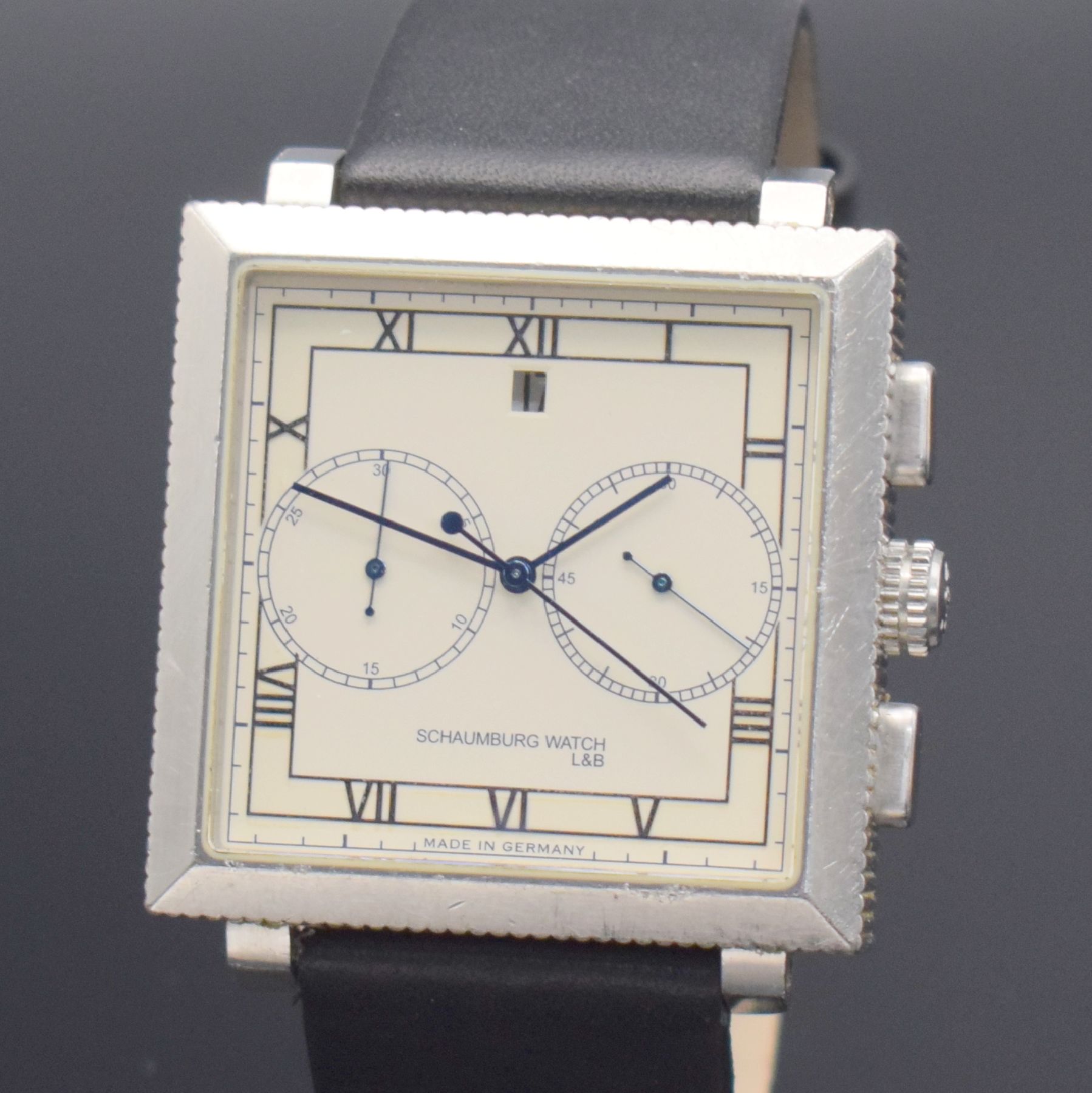 Detail c: LINDBURGH & BENSON / SCHAUMBURG Watch Armbandchronograph, Automatik, Deutschland um 2007, massiv Edelstahlgeh., matt., beids. vergl., Boden 12-fach ...