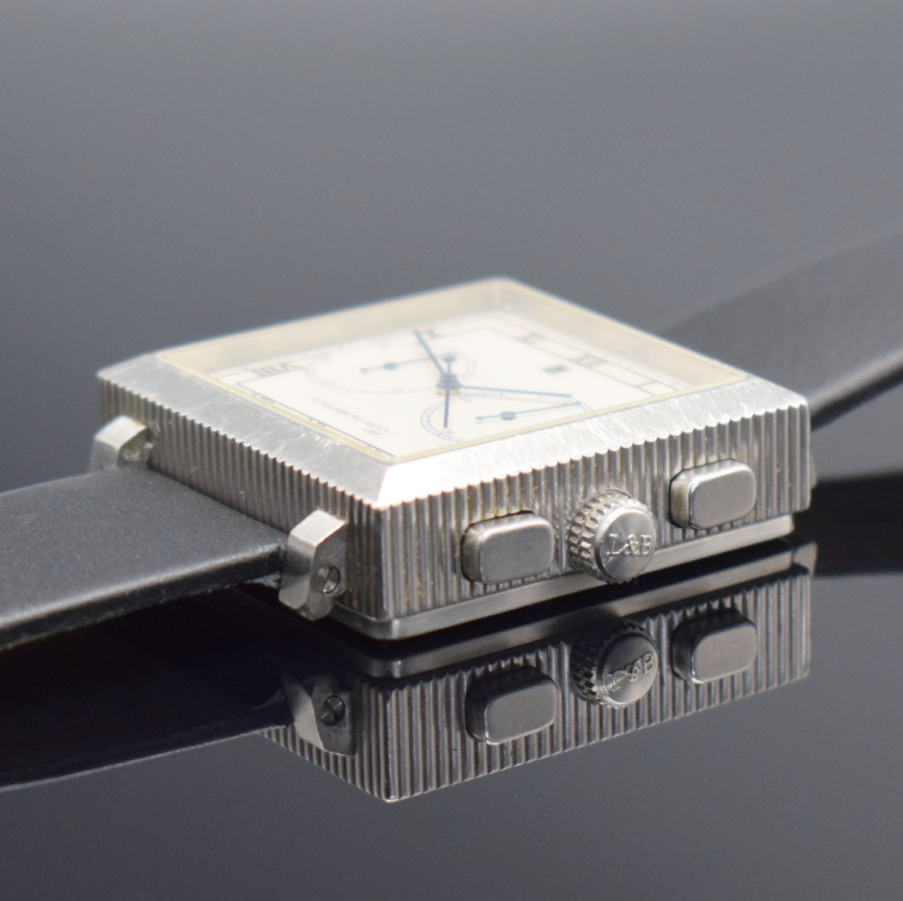 Detail d: LINDBURGH & BENSON / SCHAUMBURG Watch Armbandchronograph, Automatik, Deutschland um 2007, massiv Edelstahlgeh., matt., beids. vergl., Boden 12-fach ...