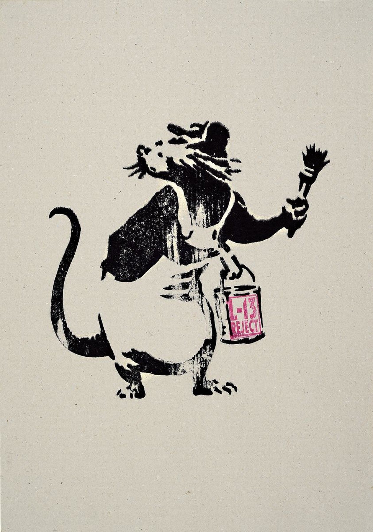 Banksy by Not Banksy, Farbsiebdruck/Karton, Stempel, gebrsp., ca. 64x45 cm
