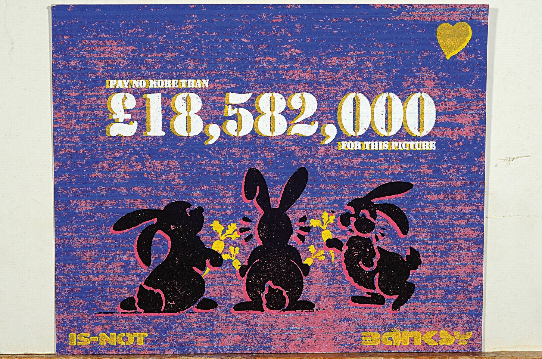 Detail k: Is Not Banksy, "When will the Bunny Bubble Burst?", Farbsiebdruck/Karton, verso sign., num. 183/250, ca. 26x21 cm, Zertifikat auf der ...
