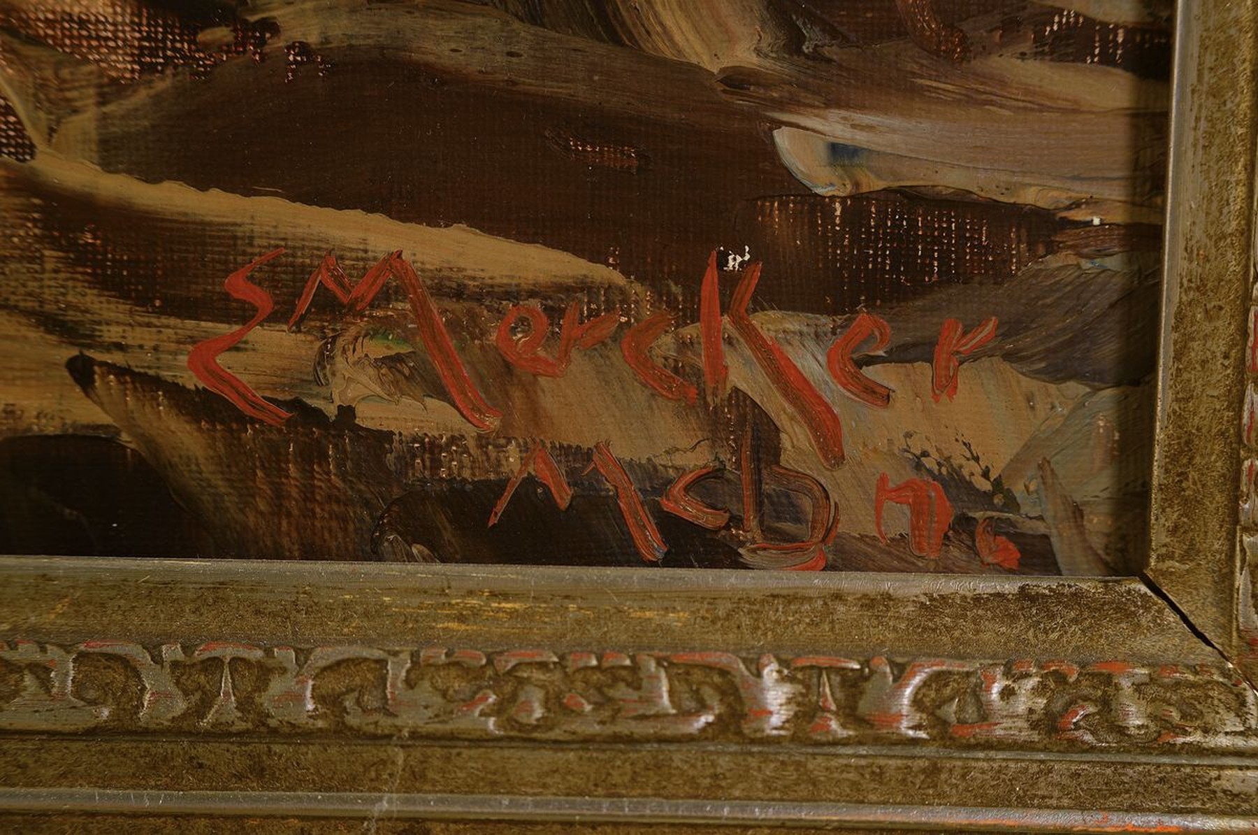 Detail a: Erich Mercker, 1891 Zabern - 1973 München, Autodidakt, ab 1920 Studienreisen durch Europa, zeitlebens Aufträge v.a. für Unternehmen aus der ...