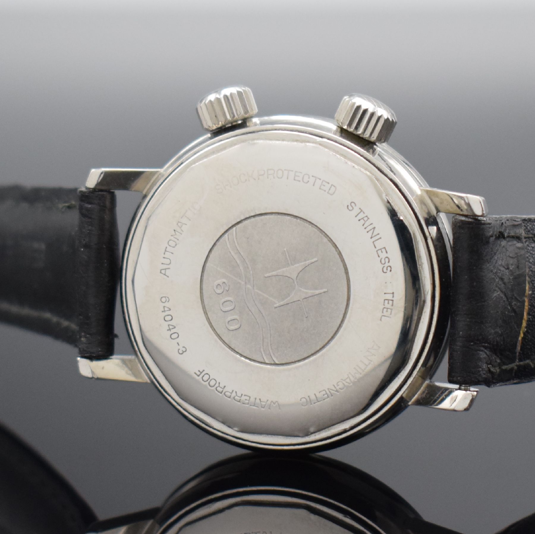 Detail d: HAMILTON 600 Super-Compressor Taucheruhr in Stahl, Schweiz um 1966, Automatik, verschr. Geh., innen-liegende schwarze Drehlünette zu bed. über ...