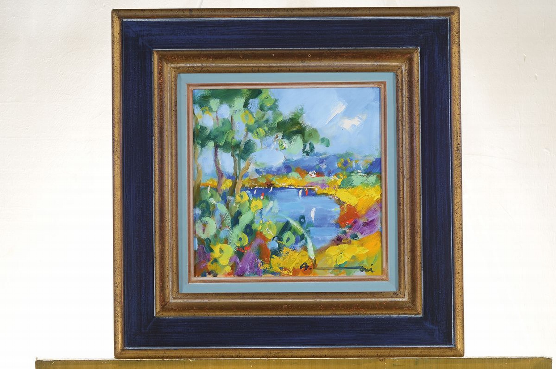 Detail k: Adrien Moroni, geb. 1943 Monaco, Studium in Nizza, hier: Eze sur mer, Öl/Lwd, rechts unten signiert, rückseitig betitelt und dat. 99, ca. 30x30cm, ...