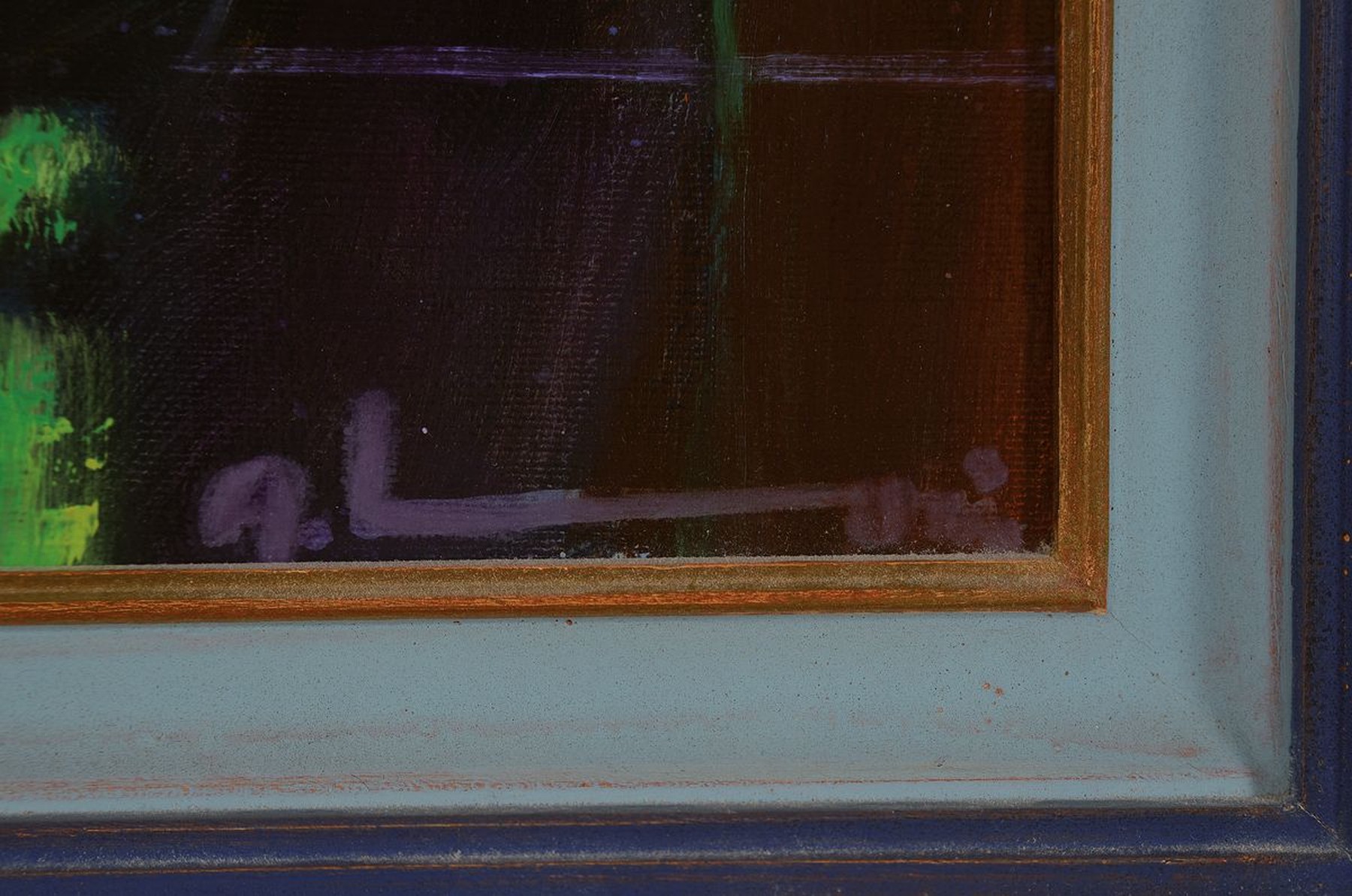 Detail a: Adrien Moroni, geb. 1943 Monaco, Studium in Nizza, hier: Stillleben mit Äpfeln, Öl/Lwd, rechts unten signiert, ca. 20x20cm, R. ca. 41x41cm