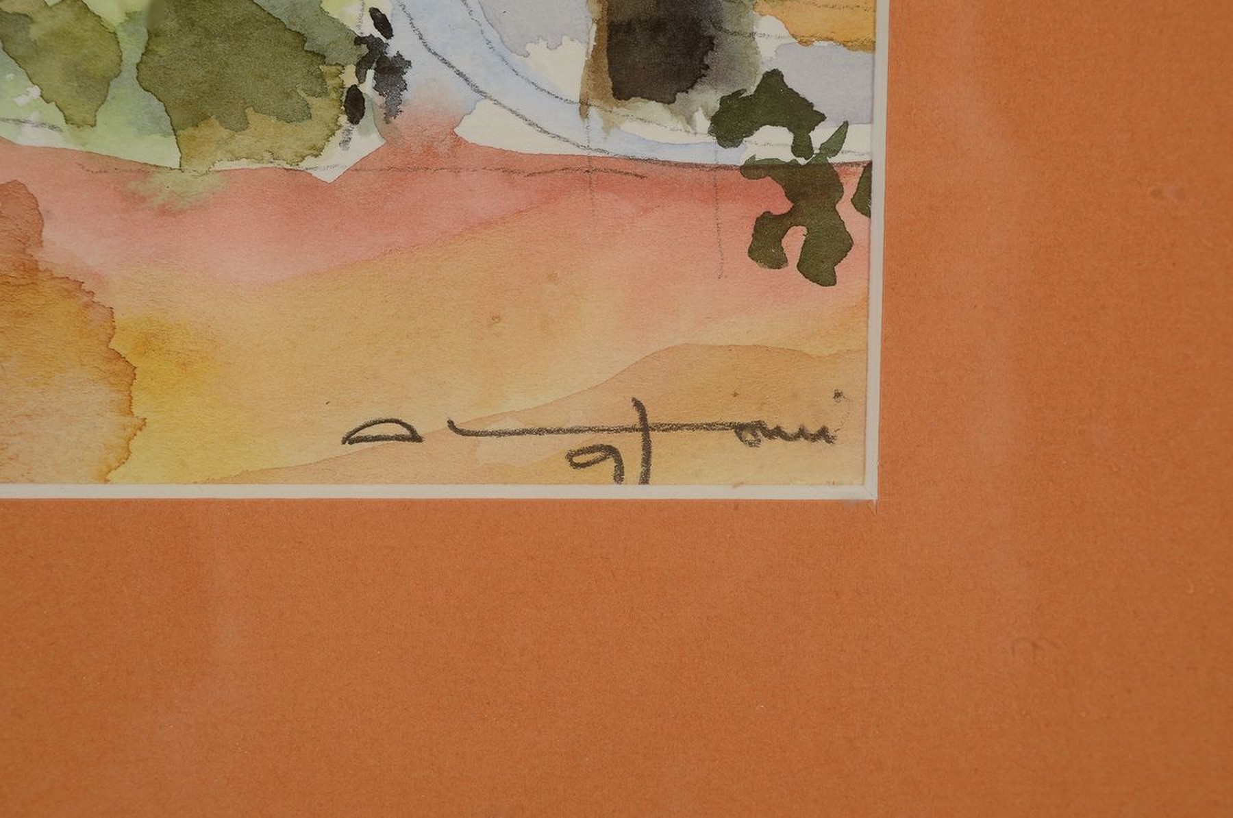 Detail a: Adrien Moroni, geb. 1943 Monaco, Studium in Nizza, hier: Landschaft, Aquarell auf Papier, rechts unten signiert und dat. 97, ca. 18x12cm, PP, u.Gl., ...
