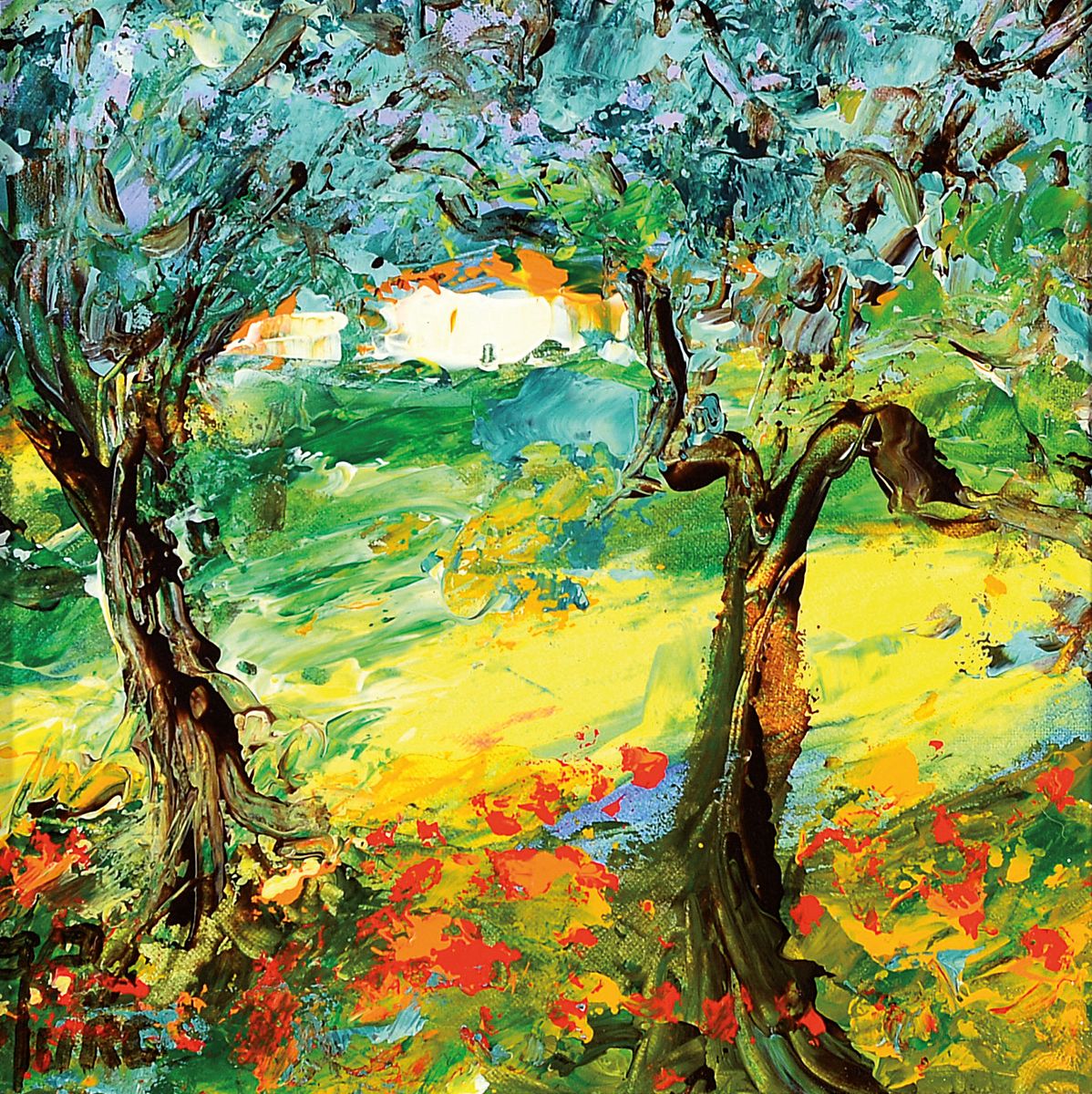 Frank Turc, 1944-2008, Du cote de chez moi, Öl/Lwd, links unten signiert, rückseitig betitelt und dat. 1997, ca. 20x20cm, R. ca. 40x40cm