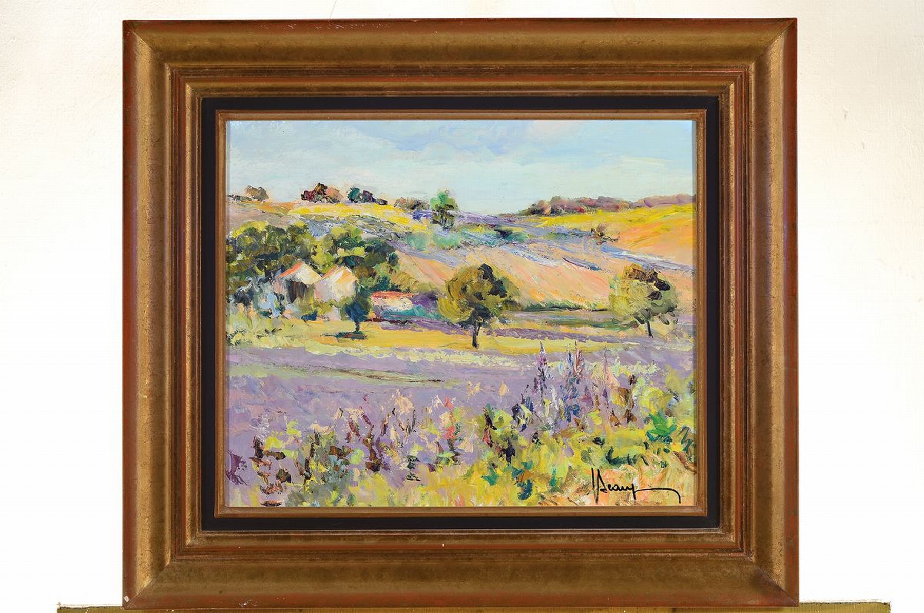 Detail k: Claude Beaujean, 1921-1997, Lavandes vers Puimoisson alpes de Haute Provence, Öl/Lwd, rechts unten signiert, rückseitig betitelt, ca. 38x46cm, R. ...
