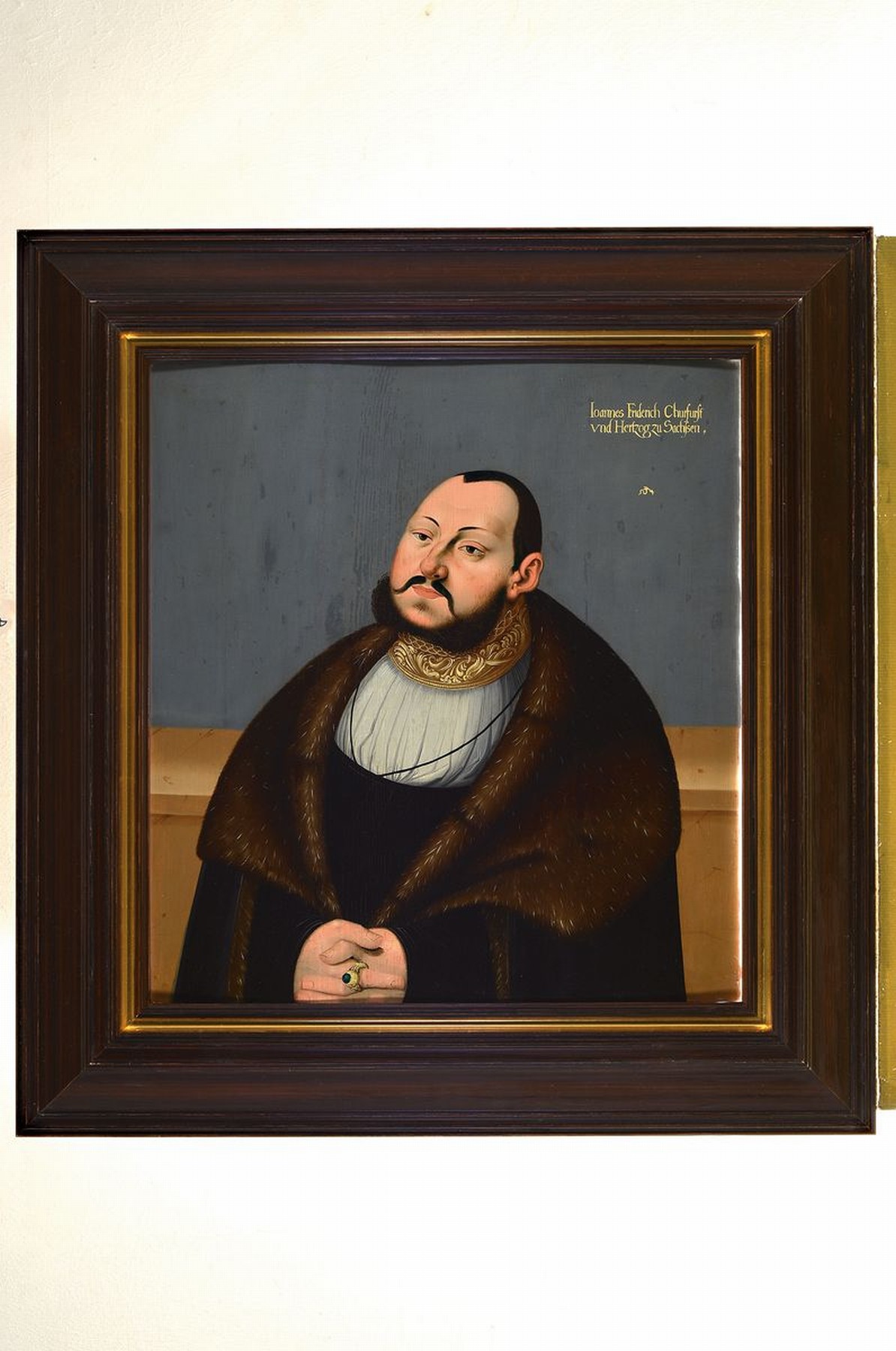 Detail k: Nachfolge Lucas Cranach d.Ä.: Bildnis Johann Friedrich der Großmütige, Kurfürst von Sachsen (1503-1554), wohl 18.Jh., nach dem Vorbild des ...