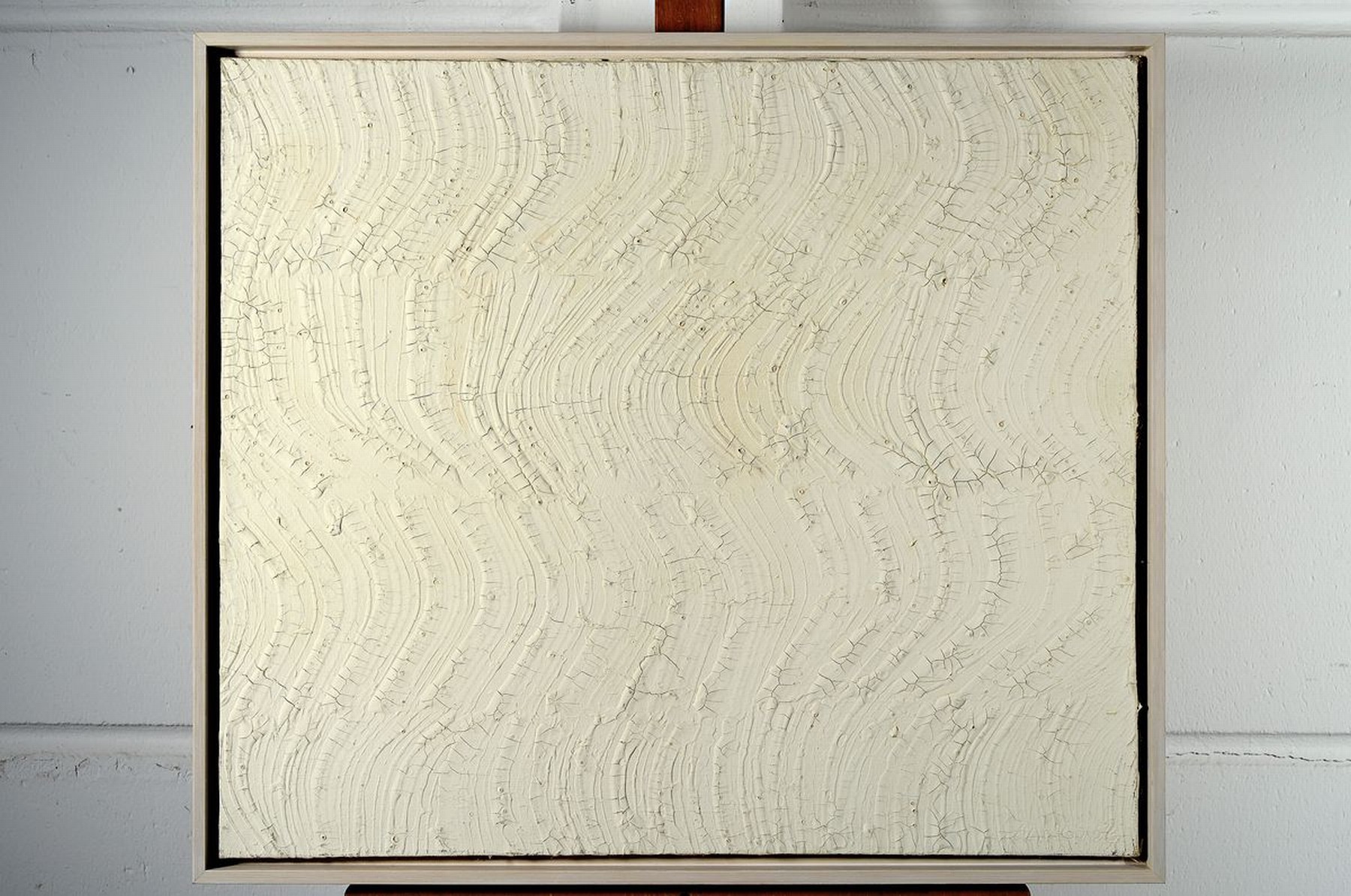 Detail k: Herbert Zangs, 1924-2003, Acryl/Lwd, "Schwingung", rechts unten sign., dat. 56, verso mit altem Galeriestempel, ca. 57x67,5 cm, ...