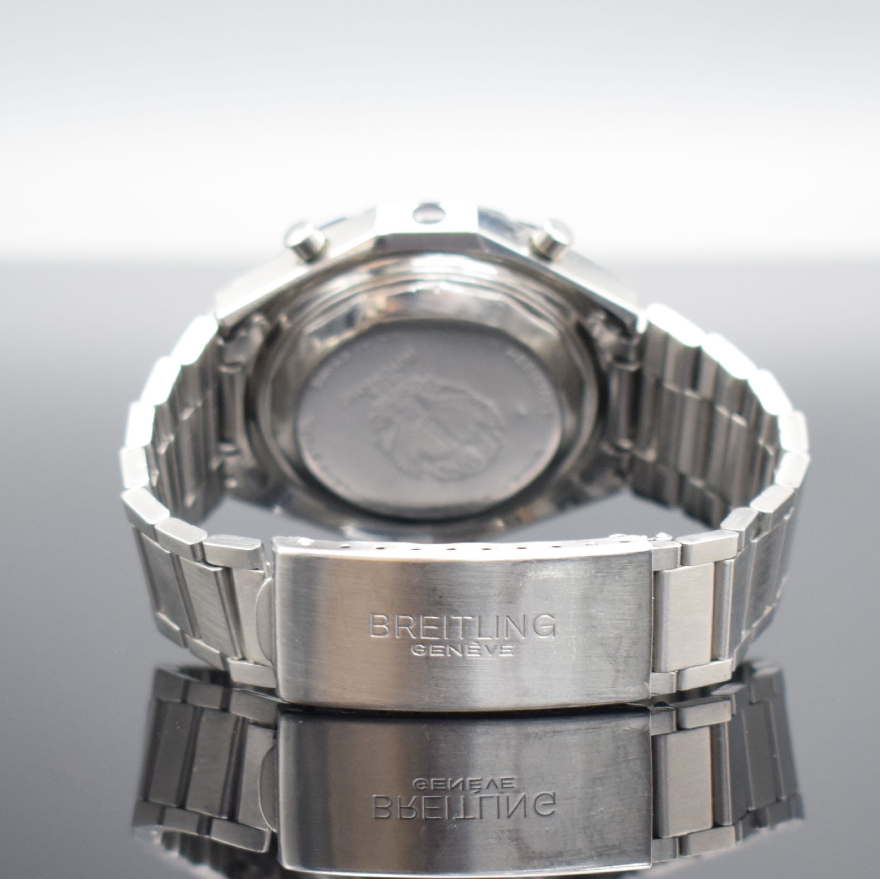 Detail d: BREITLING Navitimer Armbandchronograph für die Irakische Luftwaffe Referenz 1806, Schweiz um 1975, Automatik, Edelstahlgeh. inkl. orig. Gliederband ...