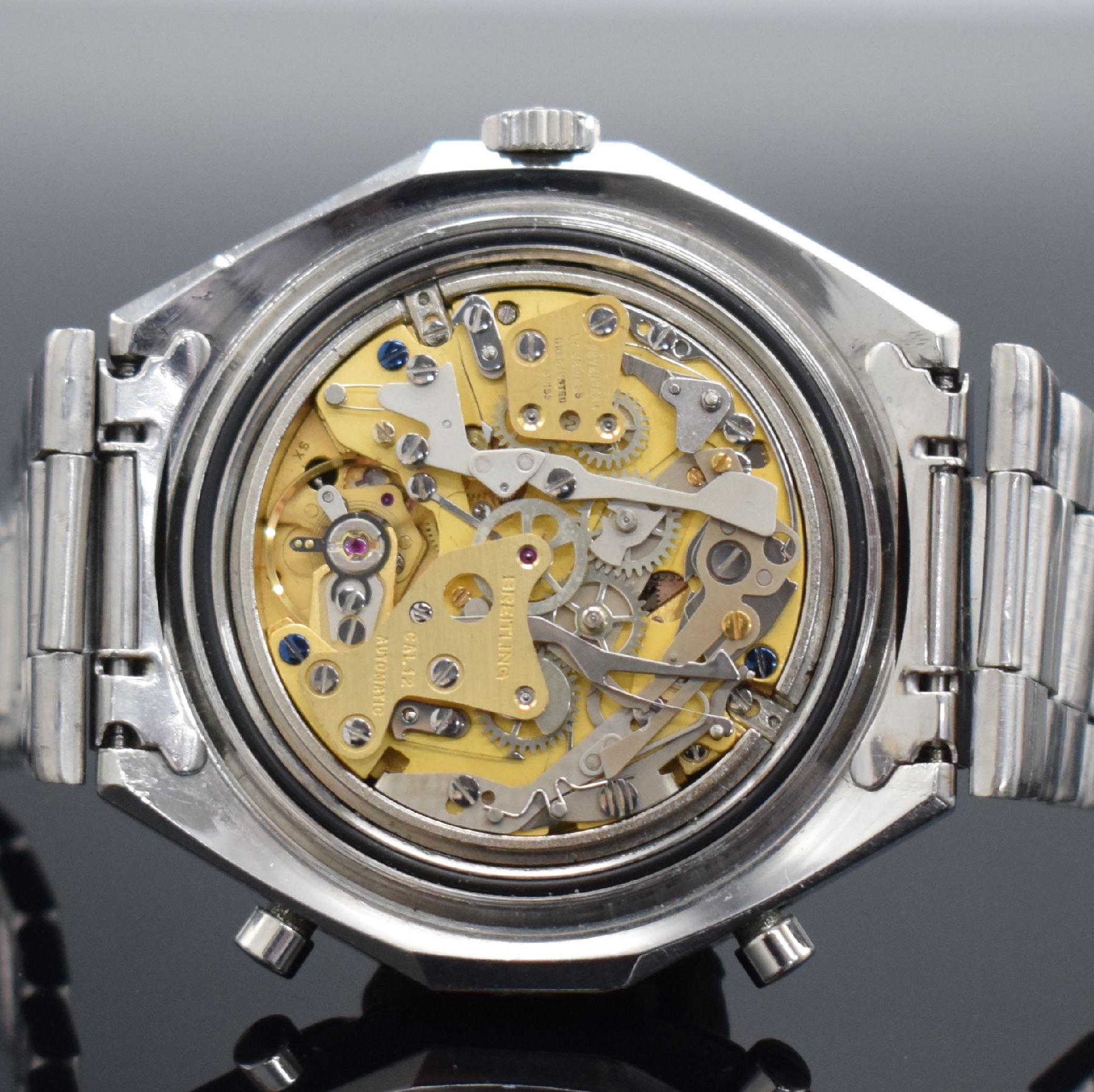Detail f: BREITLING Navitimer Armbandchronograph für die Irakische Luftwaffe Referenz 1806, Schweiz um 1975, Automatik, Edelstahlgeh. inkl. orig. Gliederband ...