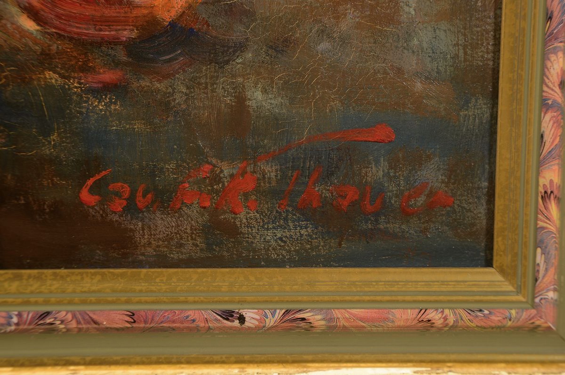 Detail a: Friedrich Karl Thauer, 1924-2009, Studium in München bei Prof. Metz und Hagenmüller, später Studium bei Kokoschka, hier: Blumenstillleben mit ...