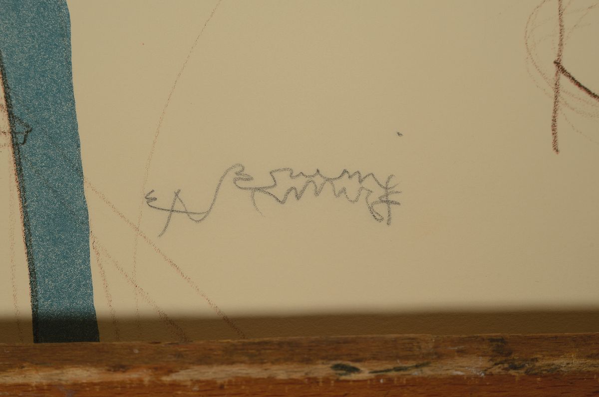 Detail a: Bruno Bruni, geb. 1935 Gradara/Italien, Amaryllis und Gaffel von 1987, WV 346, aus 150er Auflage, handsigniert und EA, ca. 80x59cm