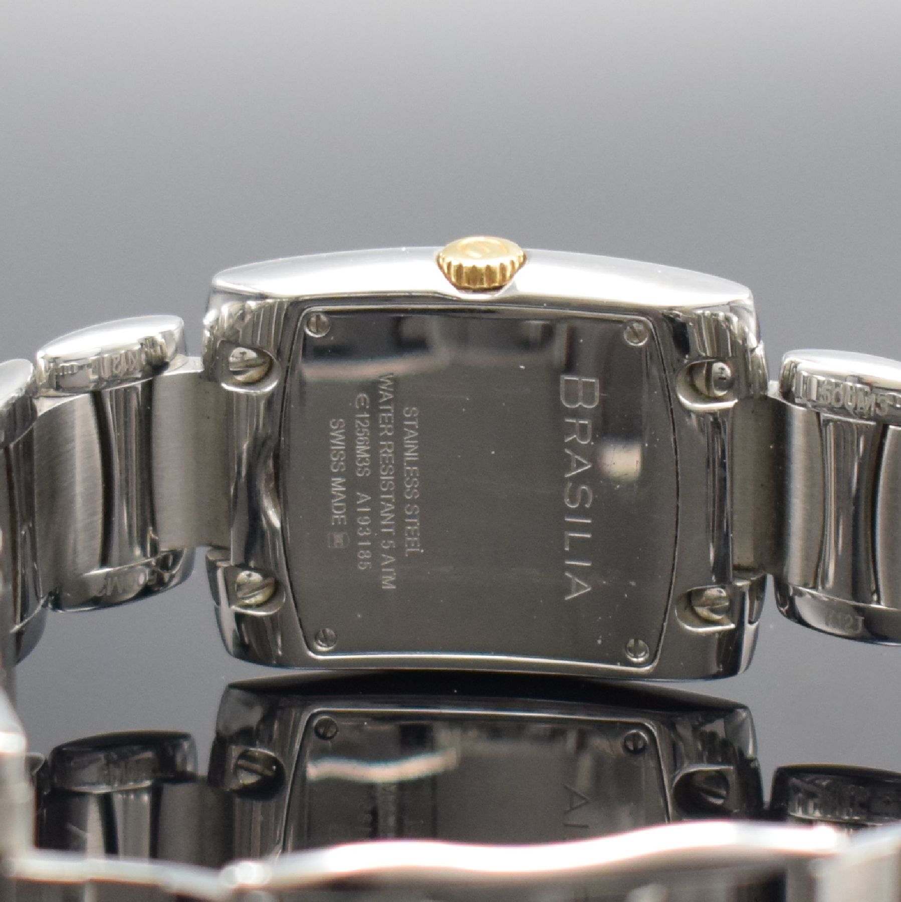 Detail f: EBEL Damenarmbanduhr Brasilia in Stahl/Gold mit Diamanten Referenz 1256M3S, Schweiz um 2010, quarz, Boden 4-fach verschr., orig. Gliederband m. dopp. ...
