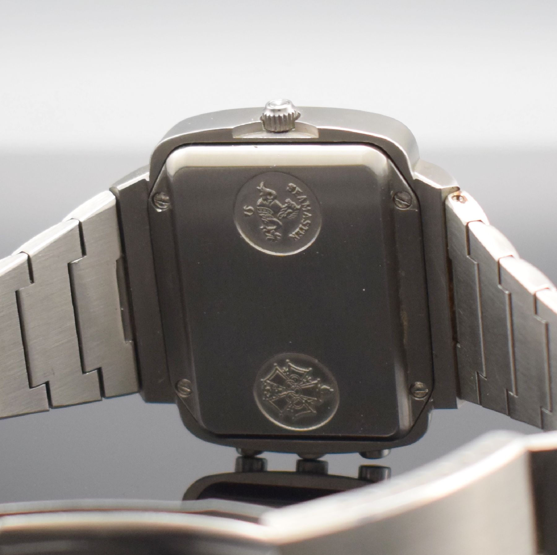 Detail d: OMEGA seltener Olympia Chronograph Seamaster Chrono-Quartz Referenz 196.0052 / 396.0839, Schweiz, herausgegeben anlässlich olympischer Spiele 1976, ...