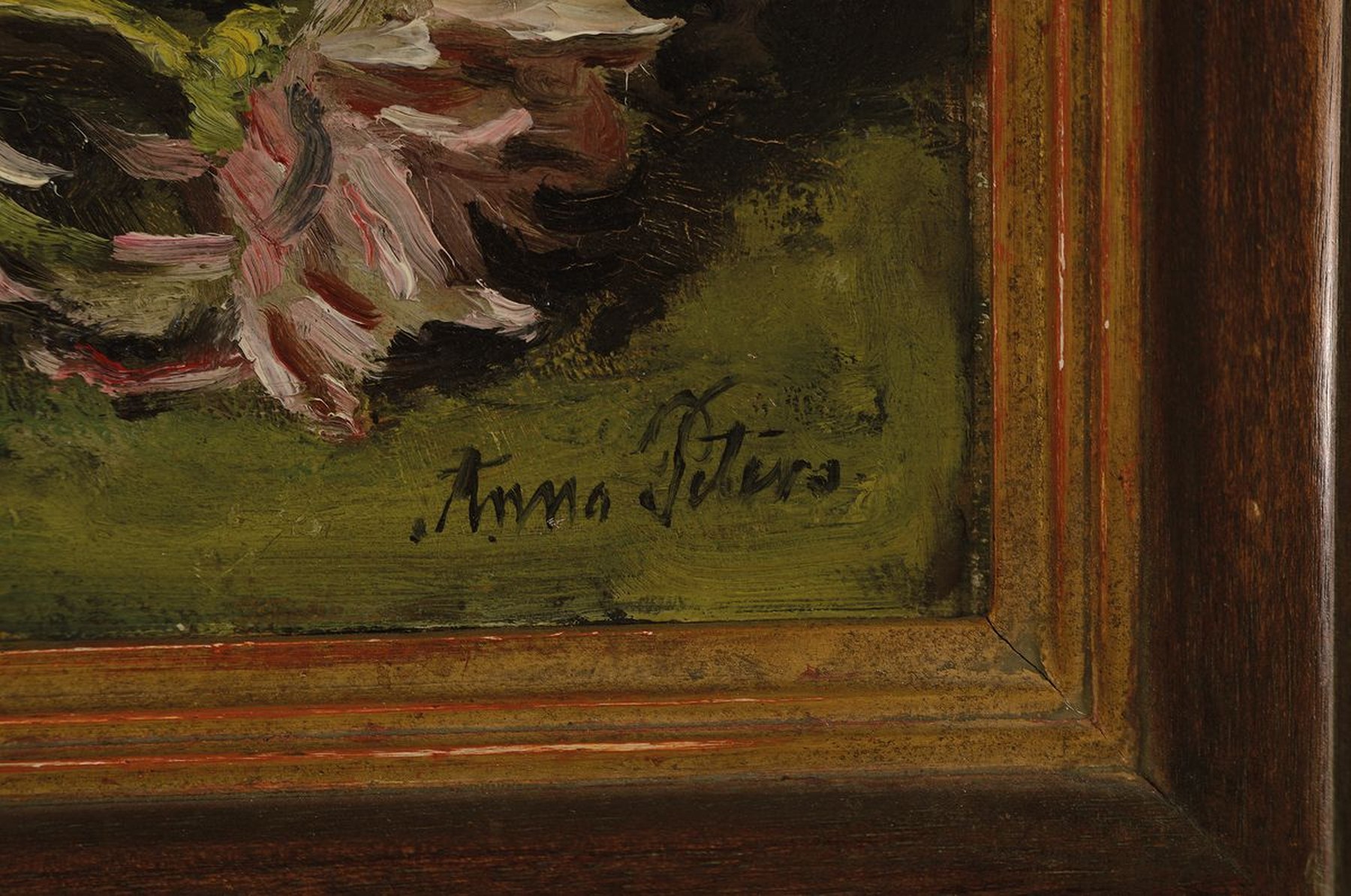 Detail a: Anna Peters, 1843 Mannheim - 1926 Stuttgart, frühe Unterrichtung in Landschaftsmalerei durch den Vater Pieter Francis Peters, Studienreisen nach ...
