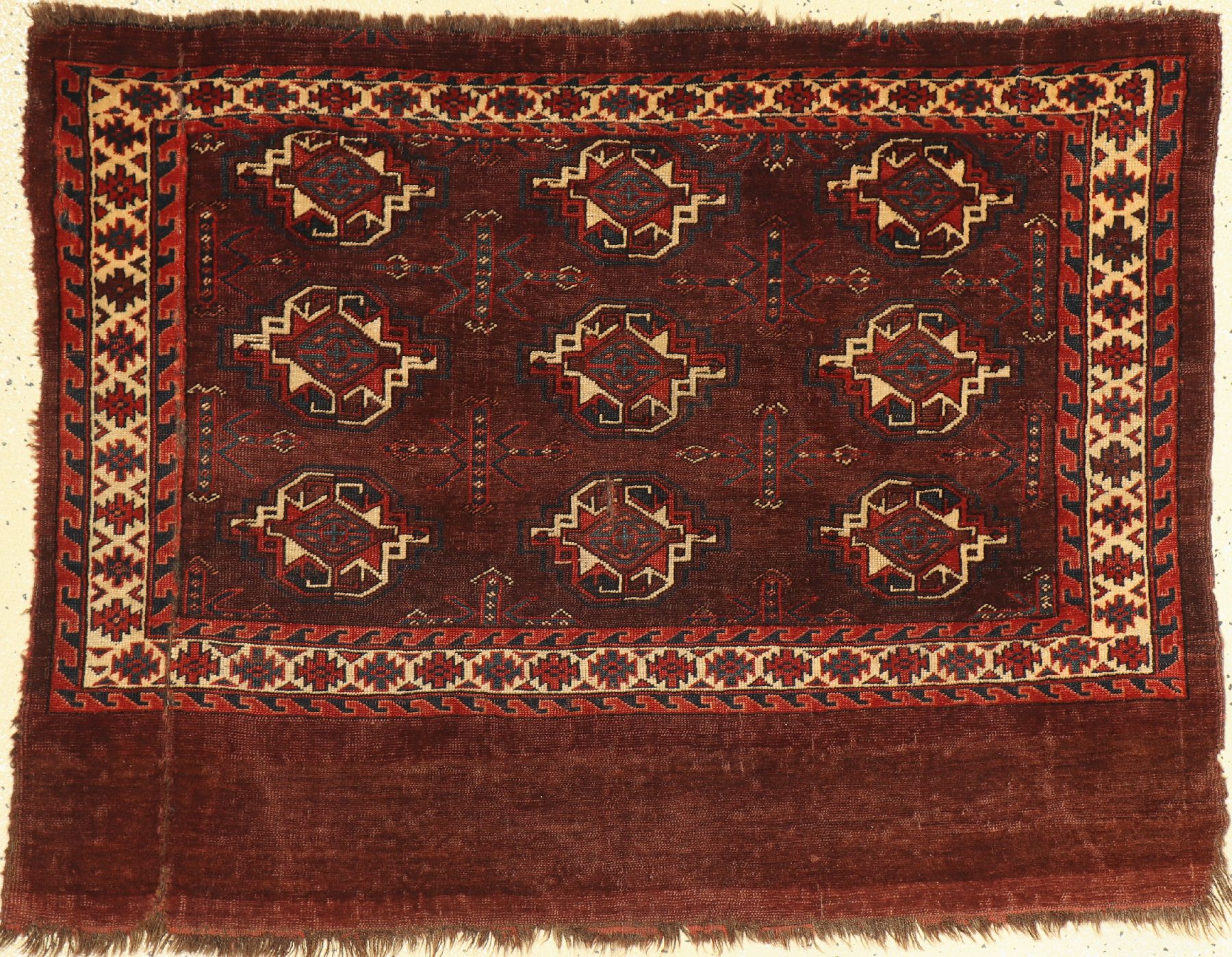 Antiker Karadashli Tschowal, Turkmenistan, 19. Jhd, Wolle auf Wolle, ca. 109 x 80 cm, EHZ: 5