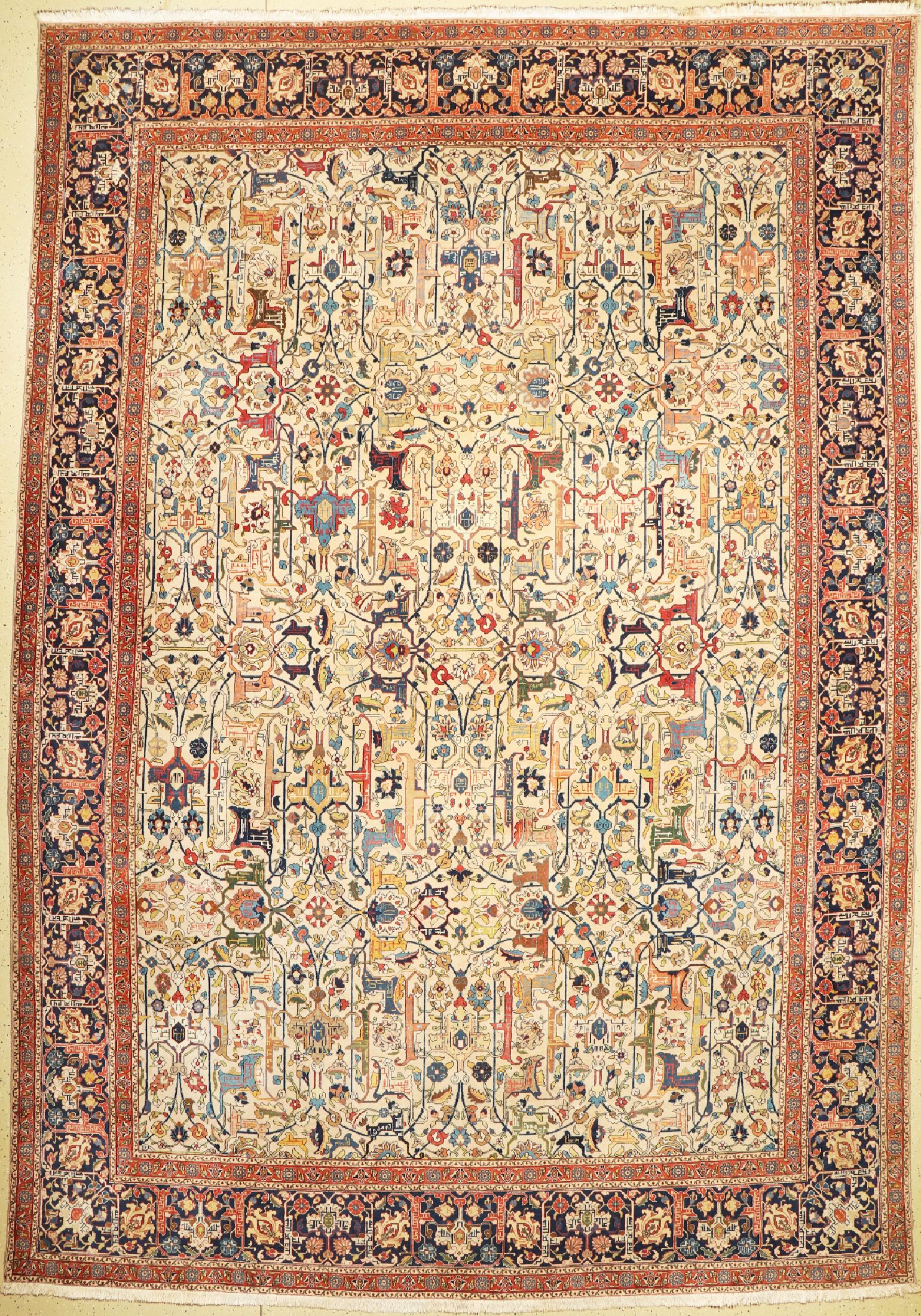 Täbriz fein(50 Raj), Persien, um 1950, Korkwolle , ca. 475 x 333 cm, EHZ: 2