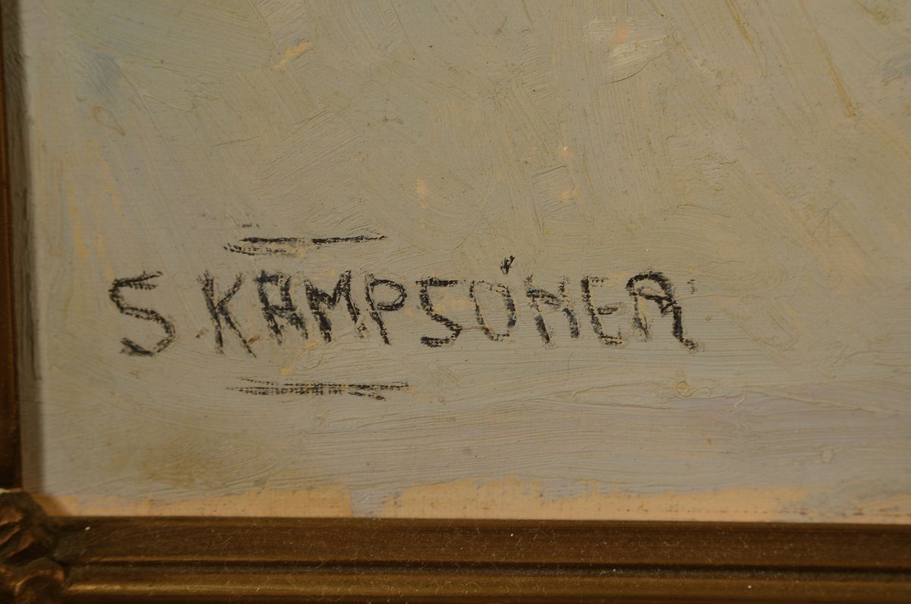 Detail a: Kampsömer, Maler der 1. Hälfte des 20. Jh., verschneite Winterlandschaft, Öl/Lwd, signiert, ca. 67 x 97 cm, Rahmen