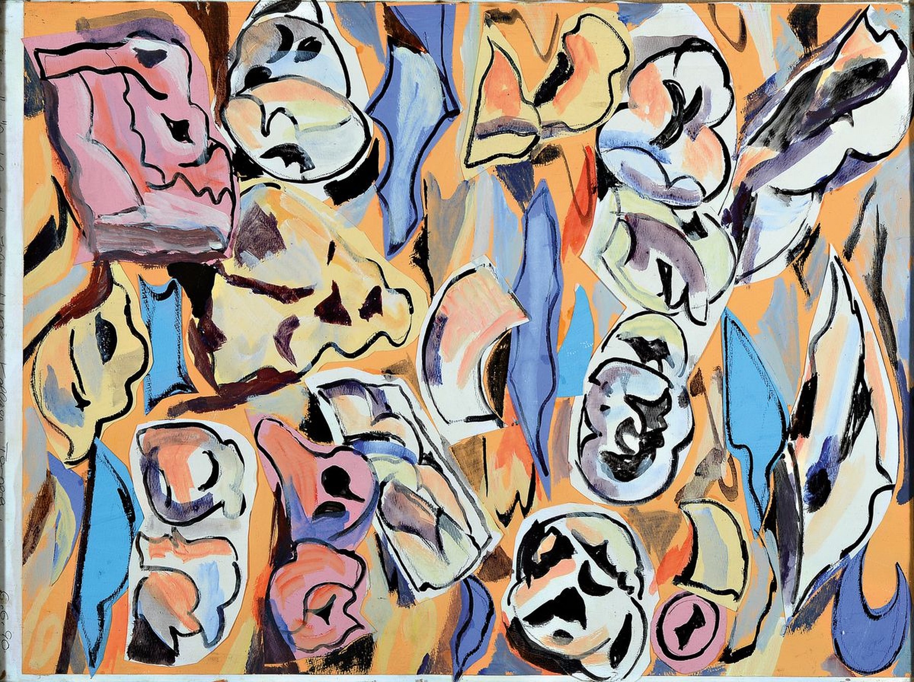 Helmut Dittmann, 1931 Berlin - 2000, Collage: "Strandsteine Badebucht Insel Hvar", so betitelt, Collage/Gouache/Papier, signiert u. datiert ...
