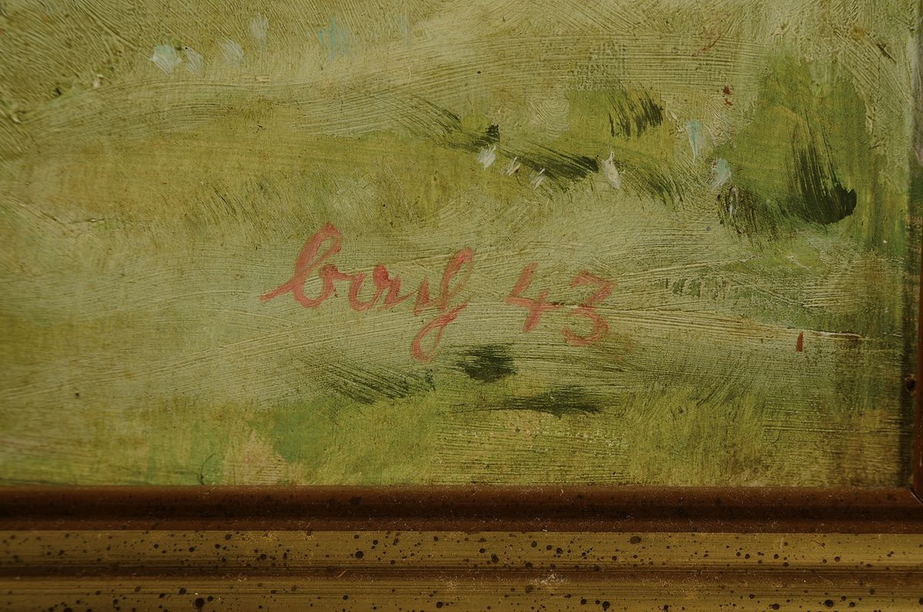 Detail a: Fritz Bach, 1890-?, Ansicht Harburgs mit derBurg, Blick über die Steinerne Brücke an der Wörnitz, Öl/Lwd, rechts unten signiert und datiert 43, ...