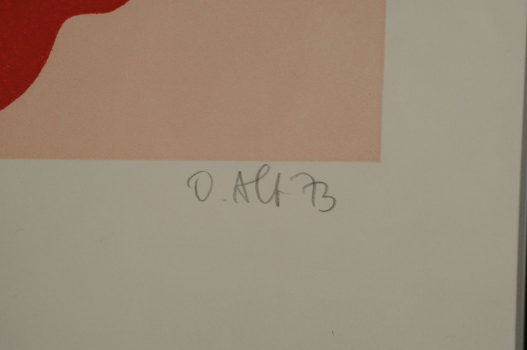 Detail g: Otmar Alt, geb. 1940, drei Farbsiebdrucke auf Papier, handsigniert, je dat. 73, num. 105/120, Prägestempel der Schmücking, Alu-Nielsen-Rahmen, ...