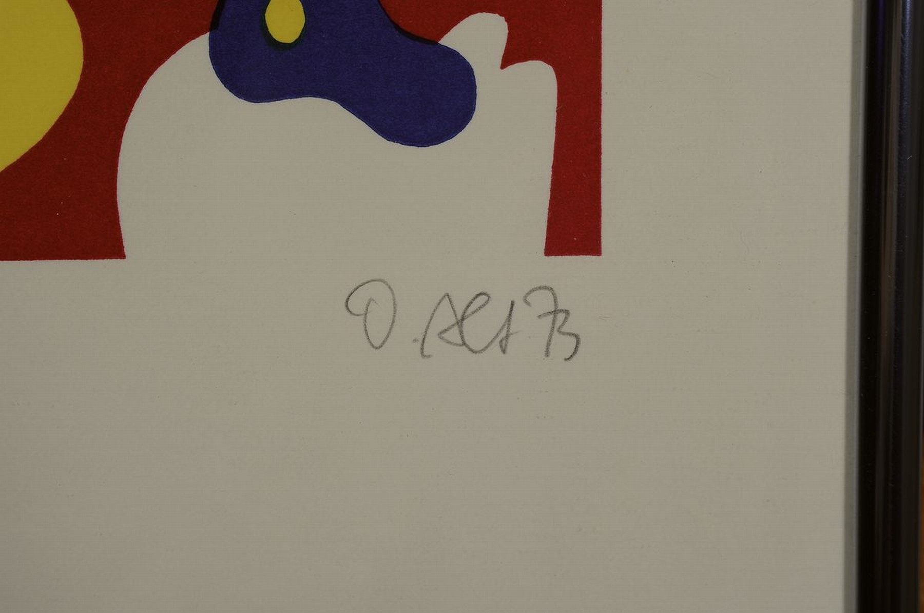 Detail i: Otmar Alt, geb. 1940, drei Farbsiebdrucke auf Papier, handsigniert, je dat. 73, num. 105/120, Prägestempel der Schmücking, Alu-Nielsen-Rahmen, ...