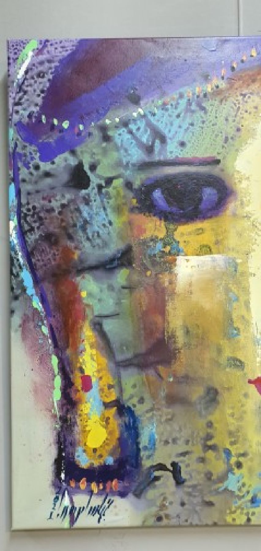 Detail l: Abbas Al Mosawi, geb. 1952, Acryl/Lwd, zwei Pendants, Frauenköpfe, Öl/Lwd, beide signiert und dat. 2021, je 73.5 x 73.5 cm