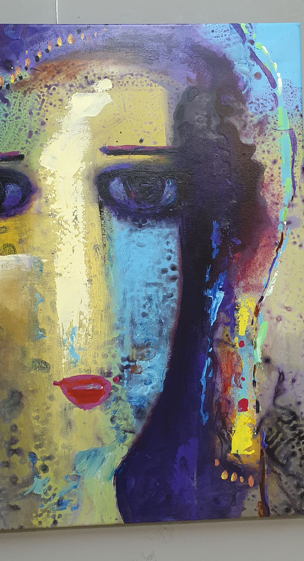 Detail m: Abbas Al Mosawi, geb. 1952, Acryl/Lwd, zwei Pendants, Frauenköpfe, Öl/Lwd, beide signiert und dat. 2021, je 73.5 x 73.5 cm
