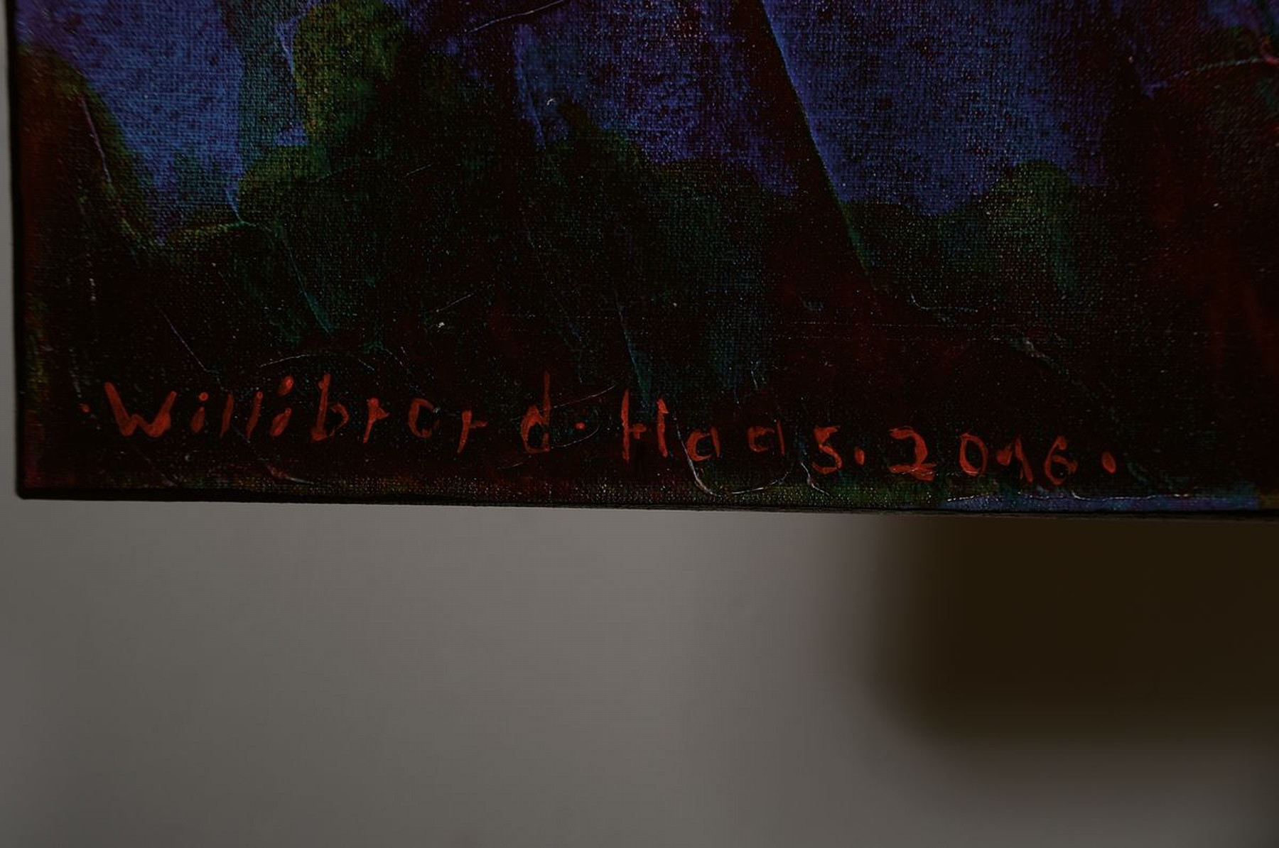 Detail c: Willibrord Haas, geb. 1936, bekannter Berliner Künstler, abstrakte Komposition, Acryl/Lwd, signiert, dat. 2016, 80 x 100 cm