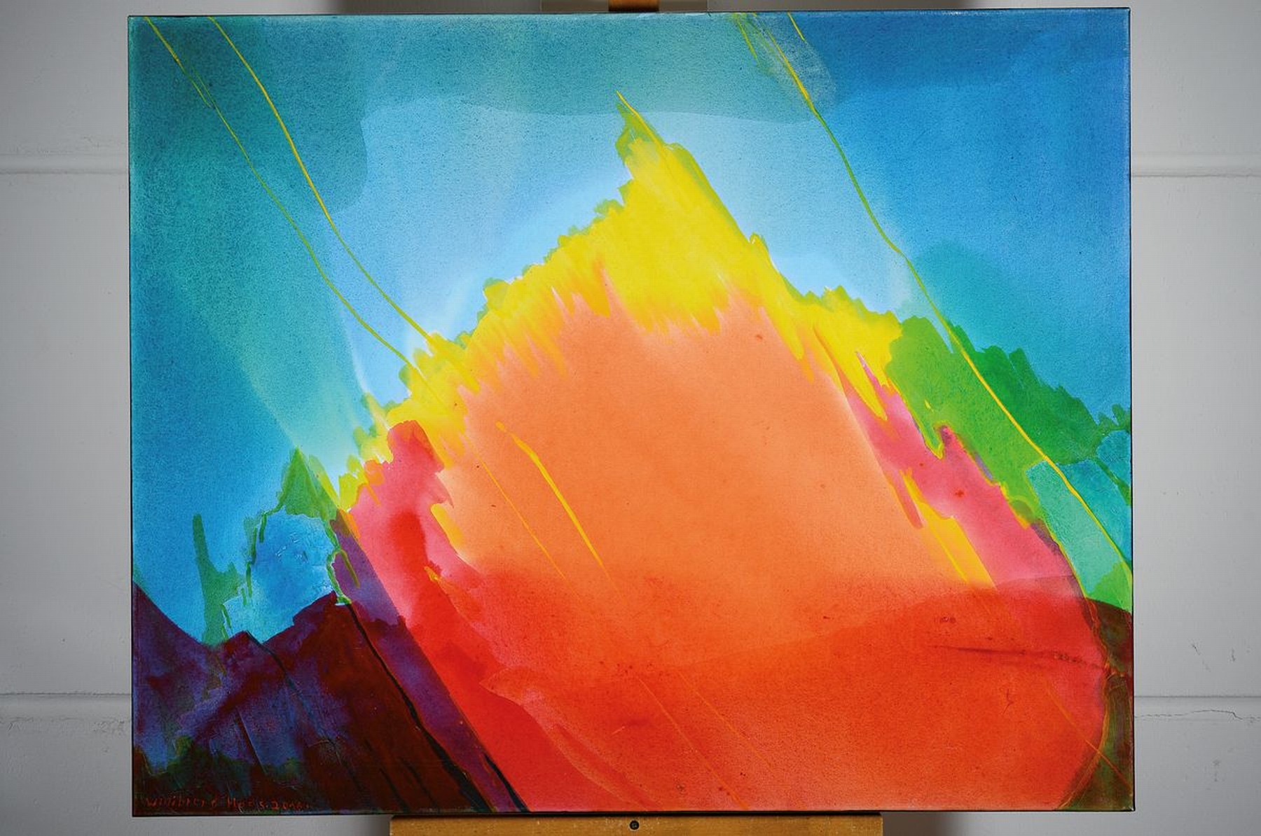 Detail k: Willibrord Haas, geb. 1936, bekannter Berliner Künstler, abstrakte Komposition, Acryl/Lwd, signiert, dat. 2016, 80 x 100 cm