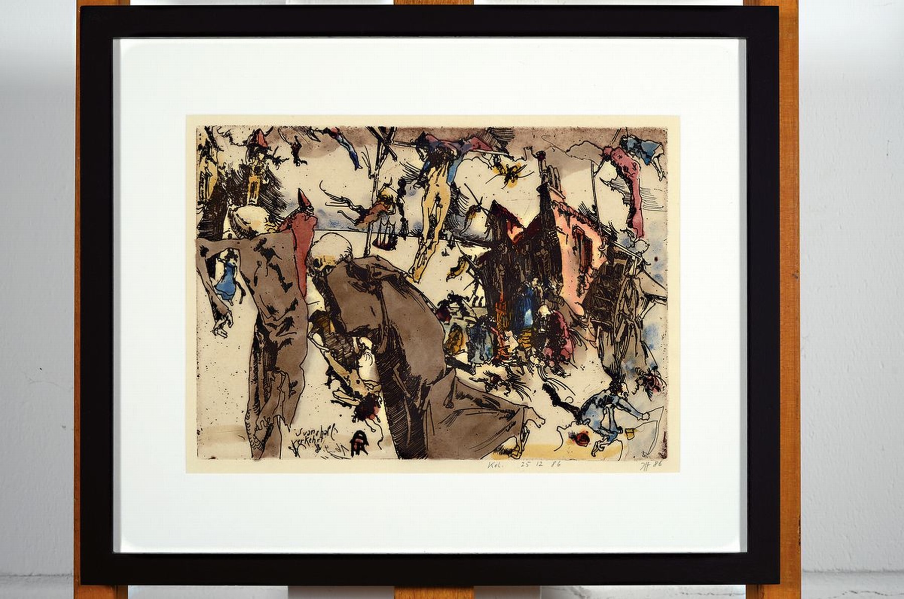 Detail k: Horst Janssen, 1929 - 1995, Aquarell über Radierung auf Japanbütten, re. u. handsigniert, in der Platte bez." Svanshall verkehrt ...