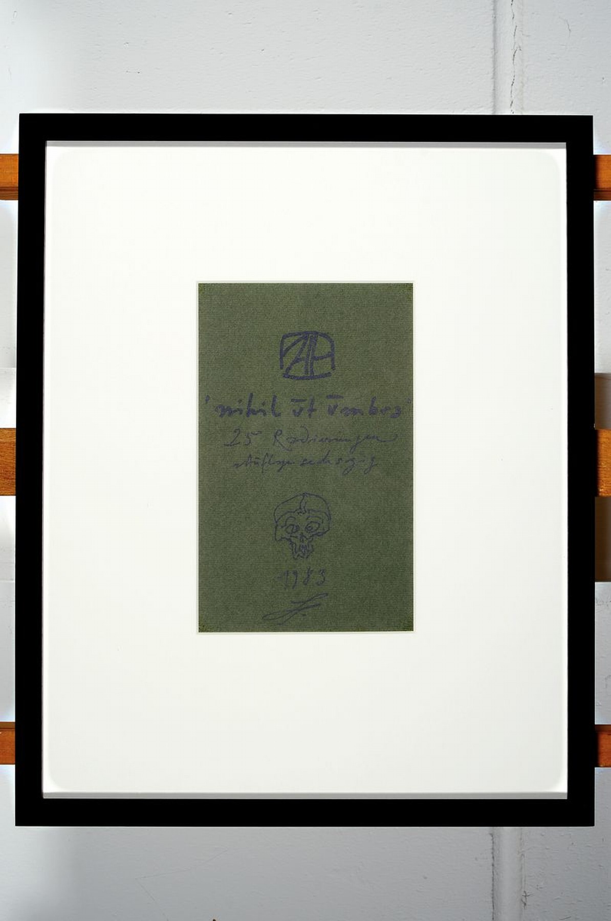 Detail k: Horst Janssen, 1929 - 1995, Totenkopf- Zeichnung mit Silberstift auf dickem Karton, "Nihil ut umbra", oben monogrammiert, dat. 1938, 26 x ...