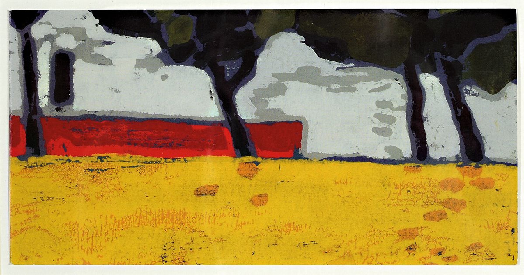 Detail c: Klaus Fußmann, geb. 1938, drei Teile: a. Aquarell auf dickem Karton, Ostseelandschaft, rückseitig als Karten beschrieben und handsigniert, ca. 9.5 ...
