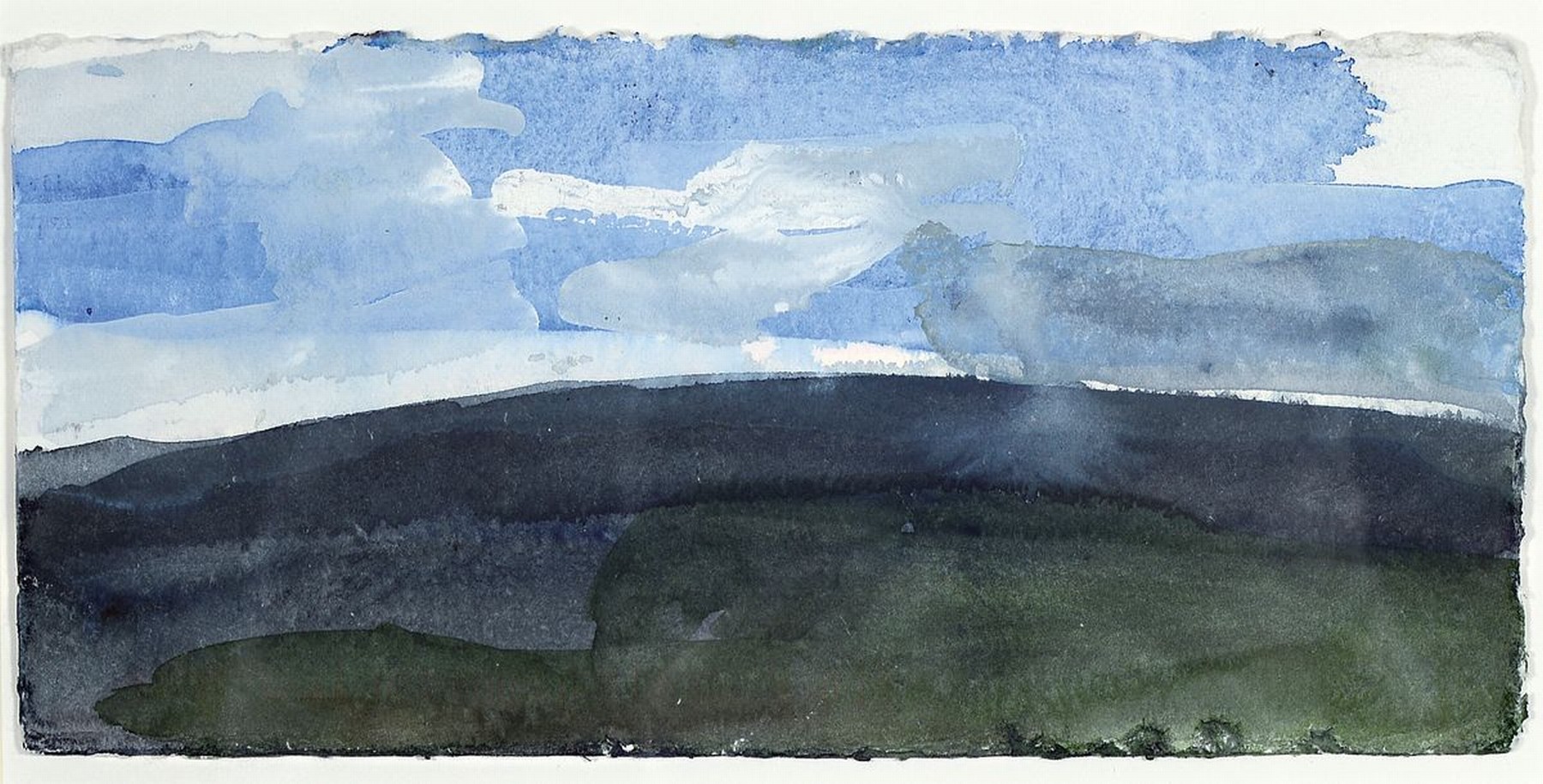 Detail d: Klaus Fußmann, geb. 1938, drei Teile: a. Aquarell auf dickem Karton, Ostseelandschaft, rückseitig als Karten beschrieben und handsigniert, ca. 9.5 ...