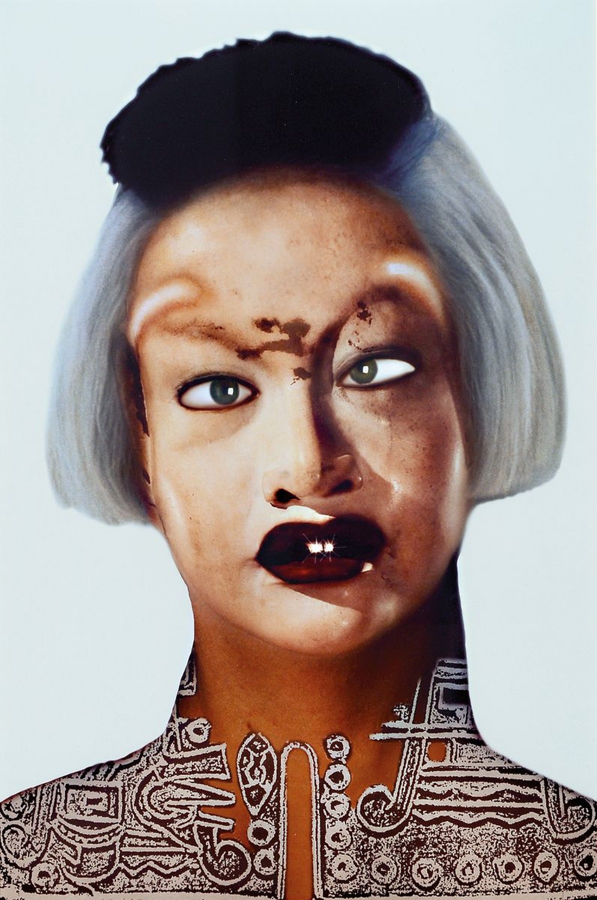 Orlan geb. 1947 St. Etienne Frankreich, Fotografie: Cibachrome ( C-Print) auf Hochglanz, Fotopapier, rückseitig handsigniert und nummeriert 44/100, ...