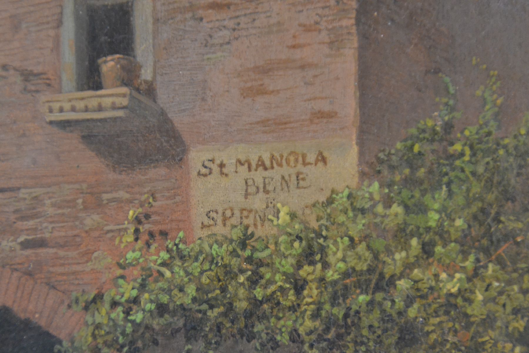 Detail c: Heinrich Bürkel 1802 Pirmasens-1869 München, Öl/Lwd, typische italienische Landschaft mit Rasthof und reicher Personenstaffage, diese insich ...