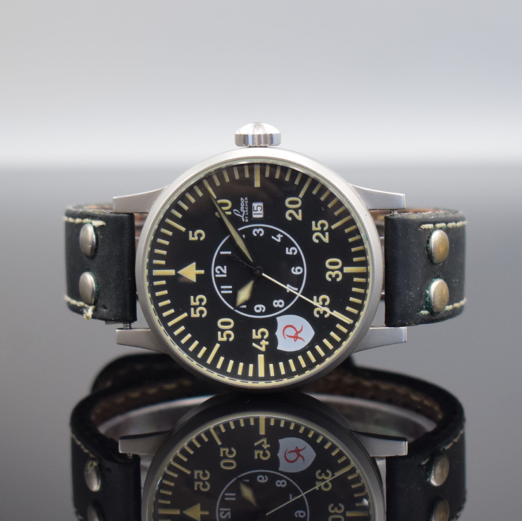 LACO limitierte Fliegeruhr "Richthofen", Deutschland um 2010, Automatik, auf 500 Stück limitiertes Sondermodell in Edelstahl, beids. ...