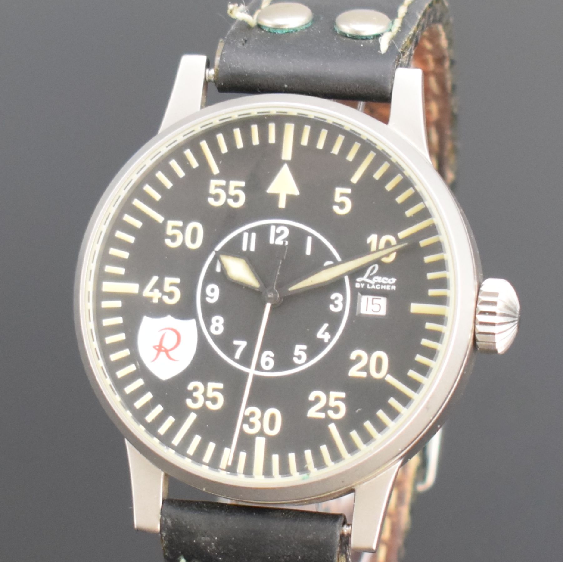 Detail c: LACO limitierte Fliegeruhr "Richthofen", Deutschland um 2010, Automatik, auf 500 Stück limitiertes Sondermodell in Edelstahl, beids. ...